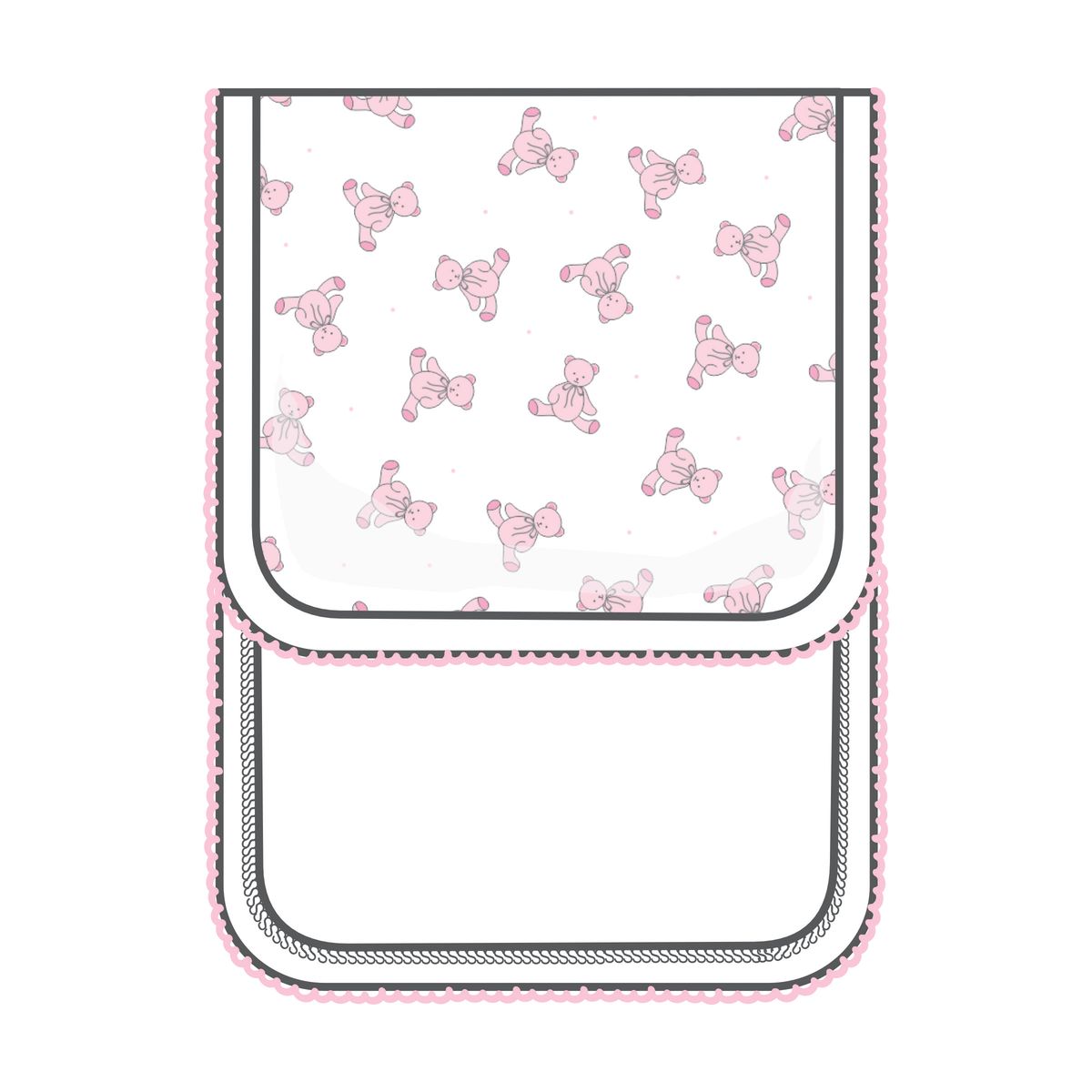 Baby's Teddy Pink Pima Burp Cloth