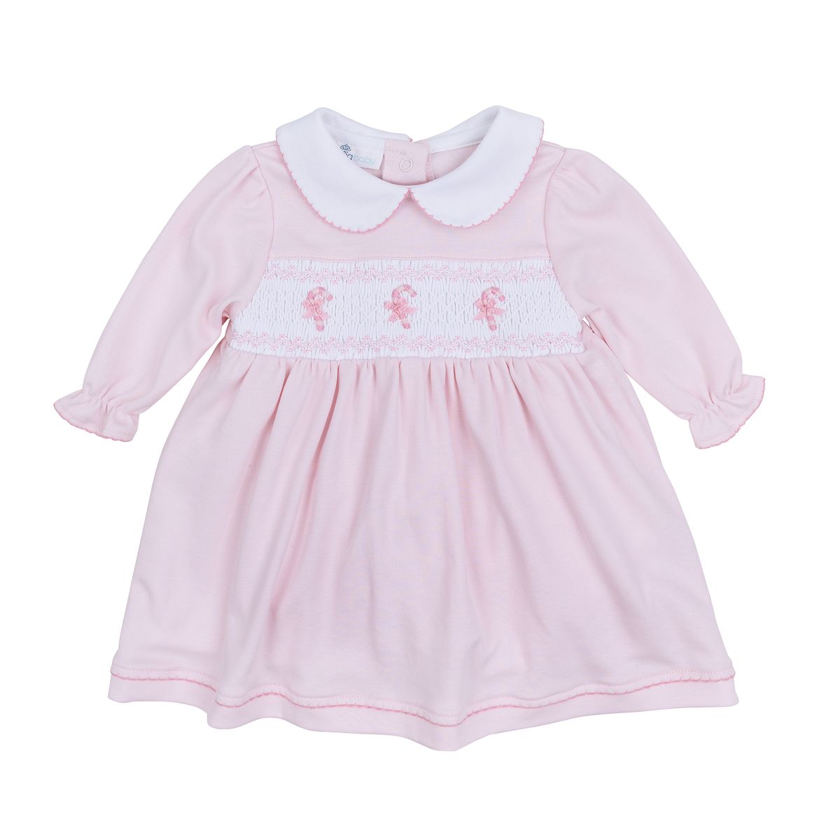 Sweet Peppermint Pink Smocked Pima Dress