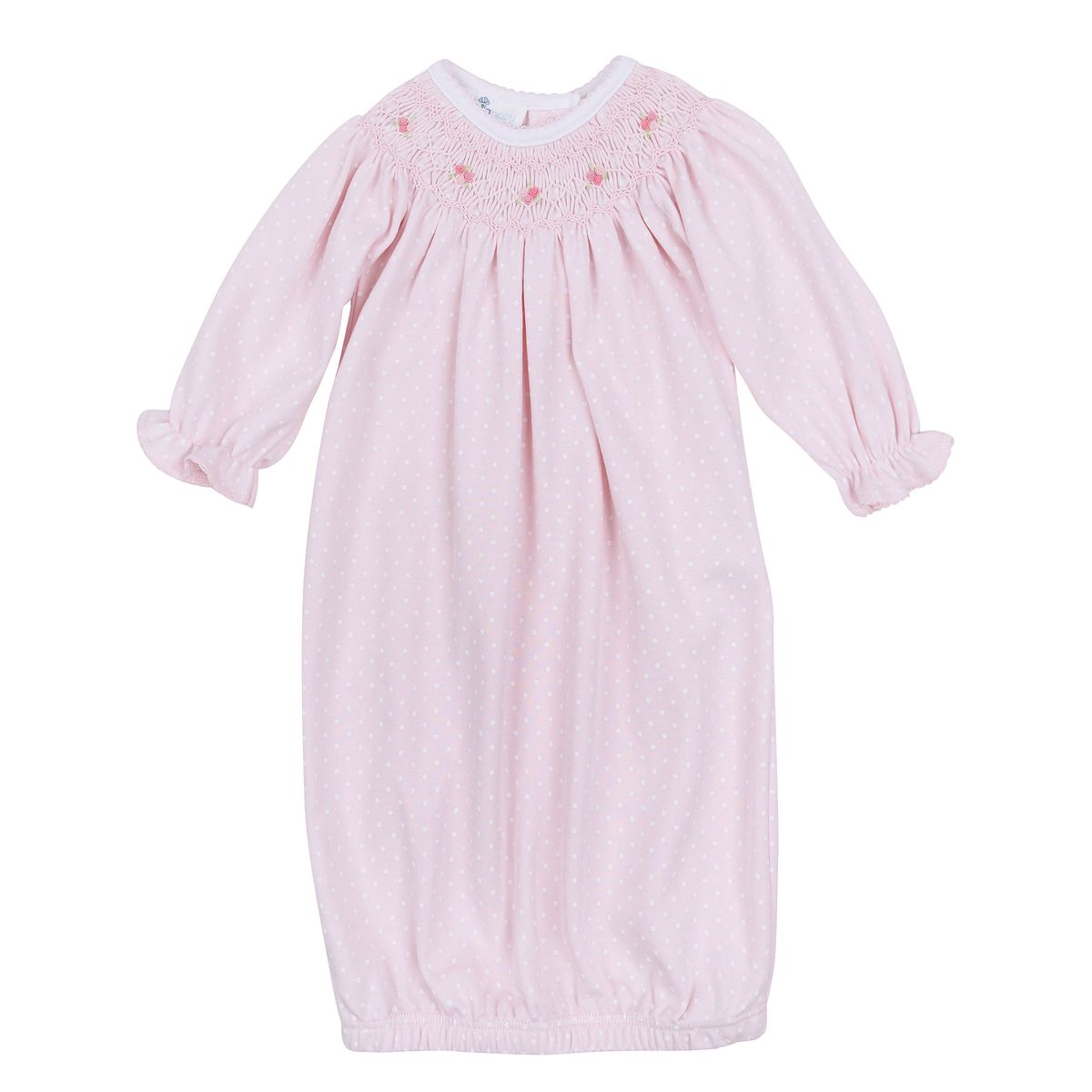long sleeve smocked bishop dress SMOCKED BISHOP LONG SLEEVE DRESS SOFT PINK  Orient Expressed
