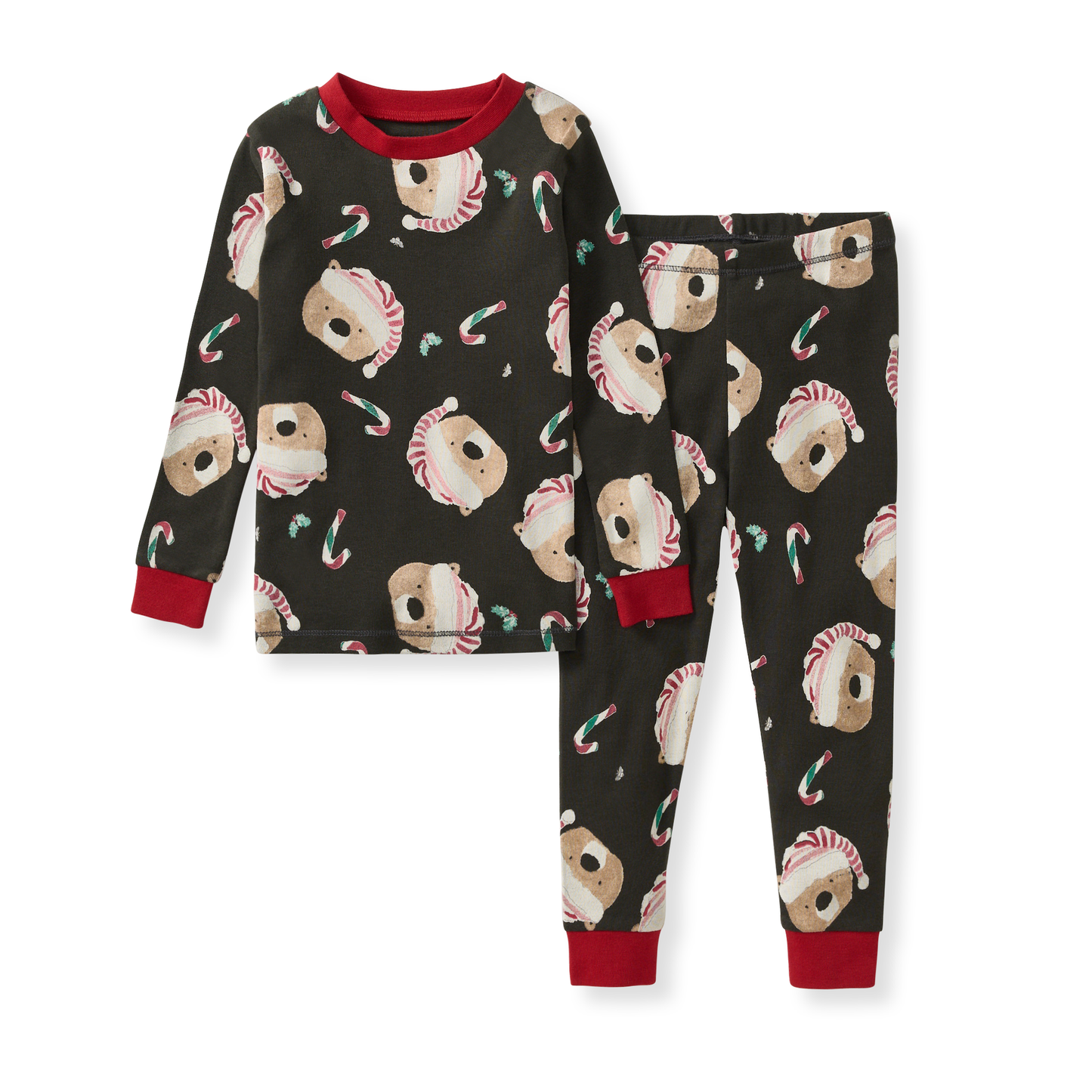 Organic Candy Cane Bears 2PC Shirt/Pant Pajamas