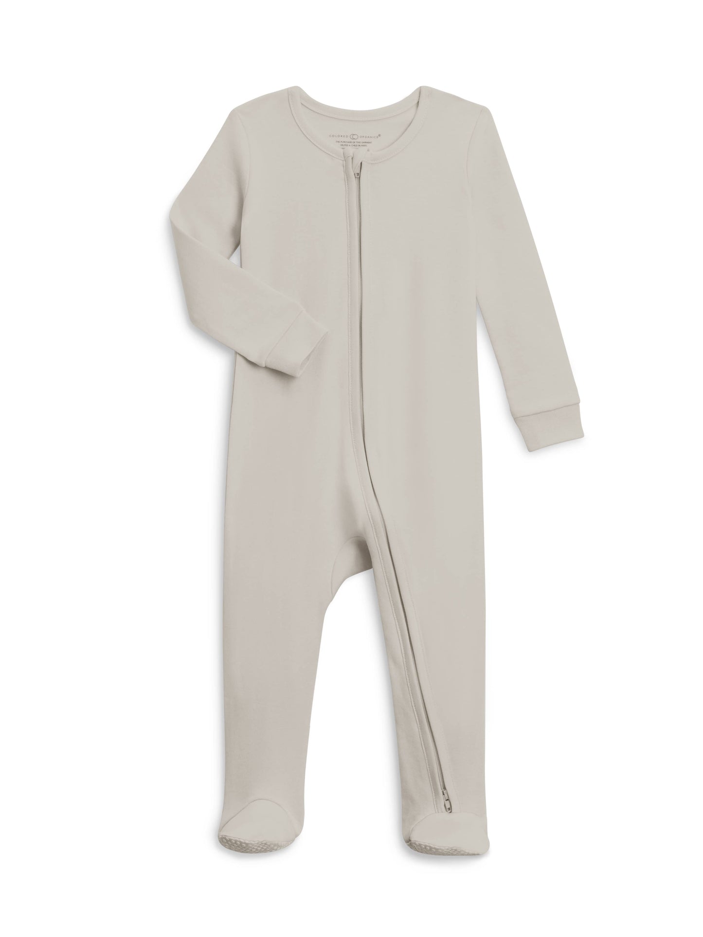 Organic Peyton Zip Footie - Stone