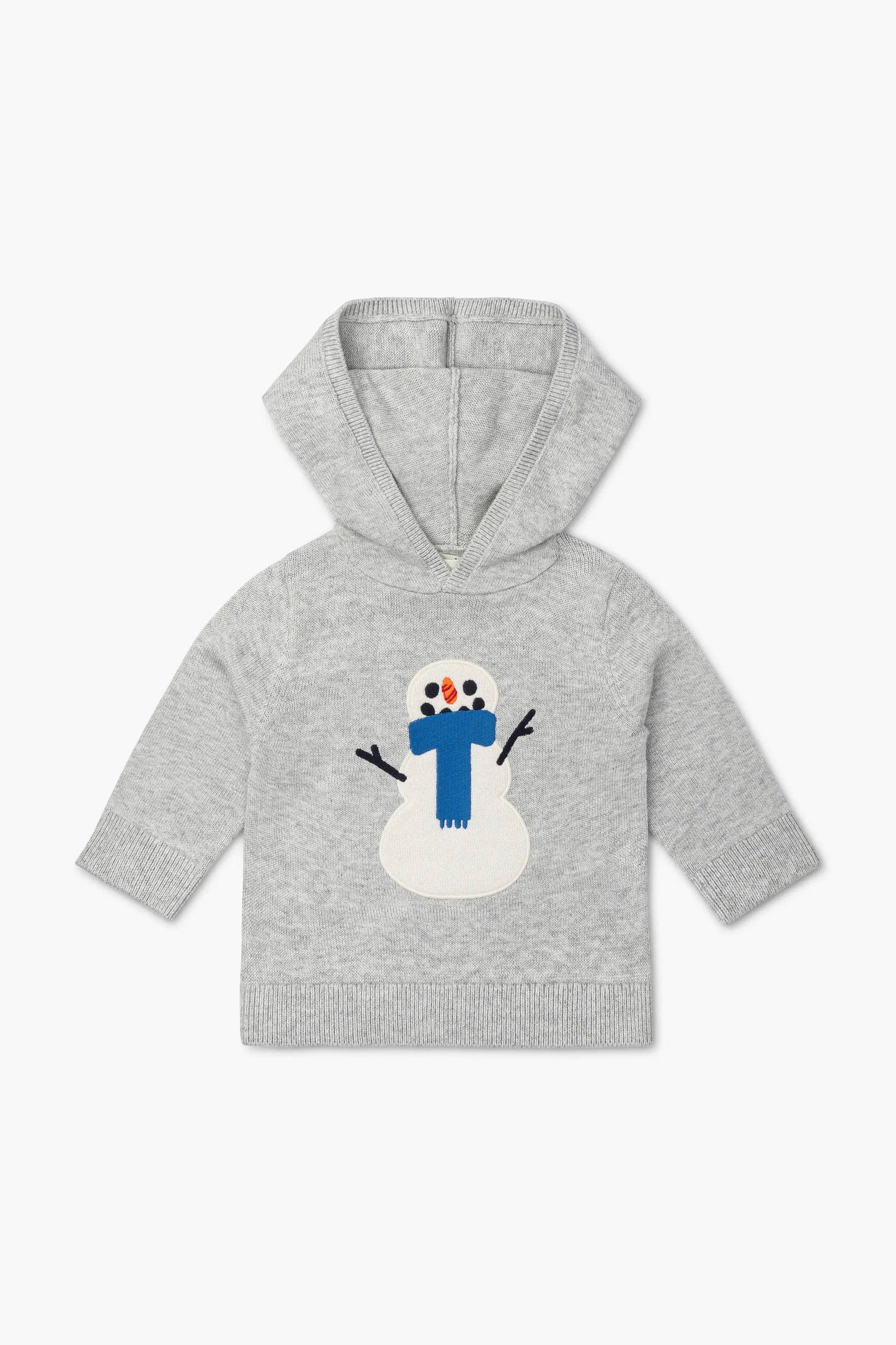 Knit Organic Applique Snowman Hooded Top + Pant Set