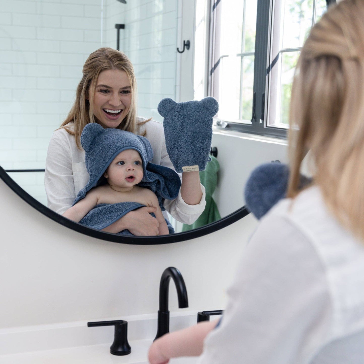 Hooded Towel + Wash Mitt Set- Rain