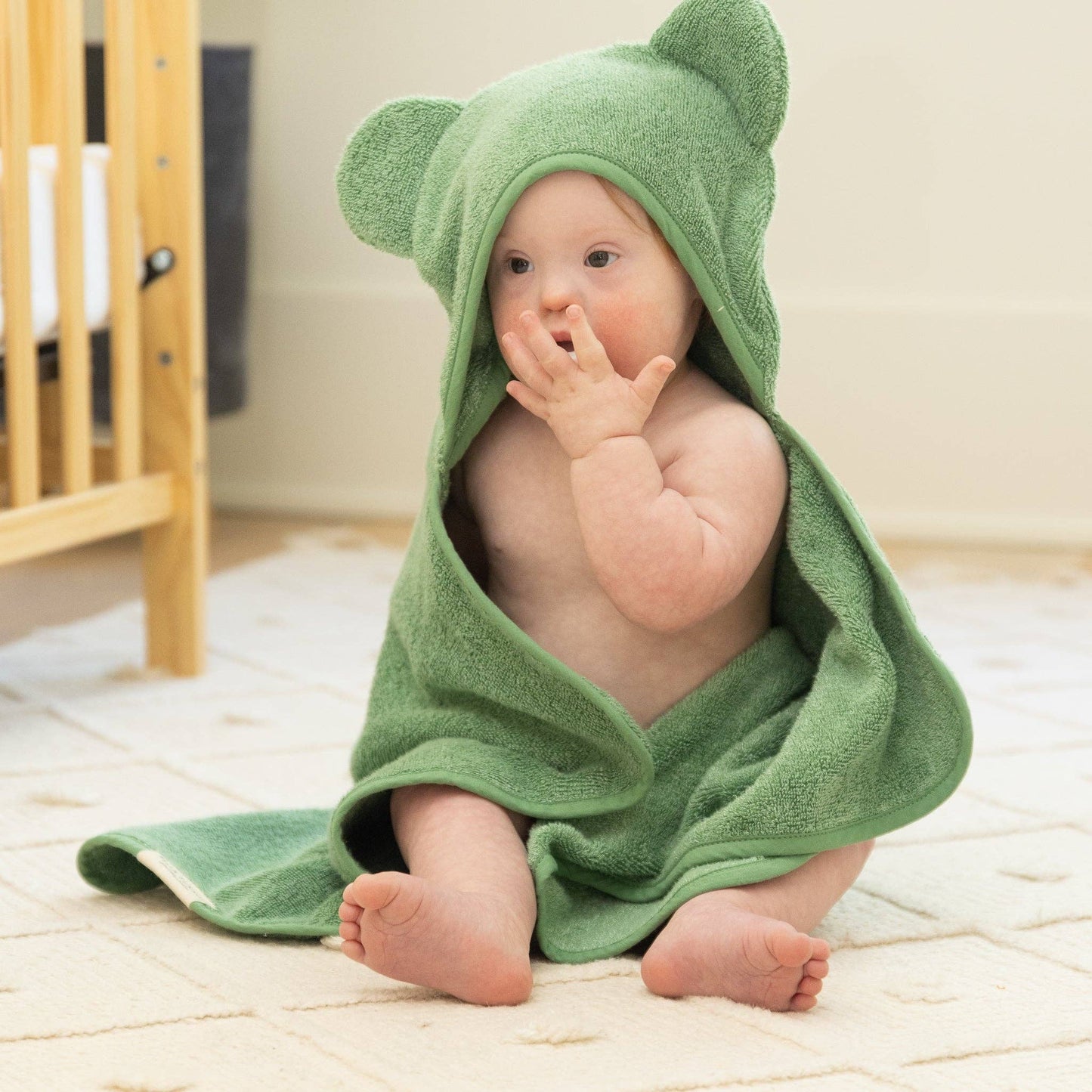 Hooded Towel + Wash Mitt Set- Sea Foam
