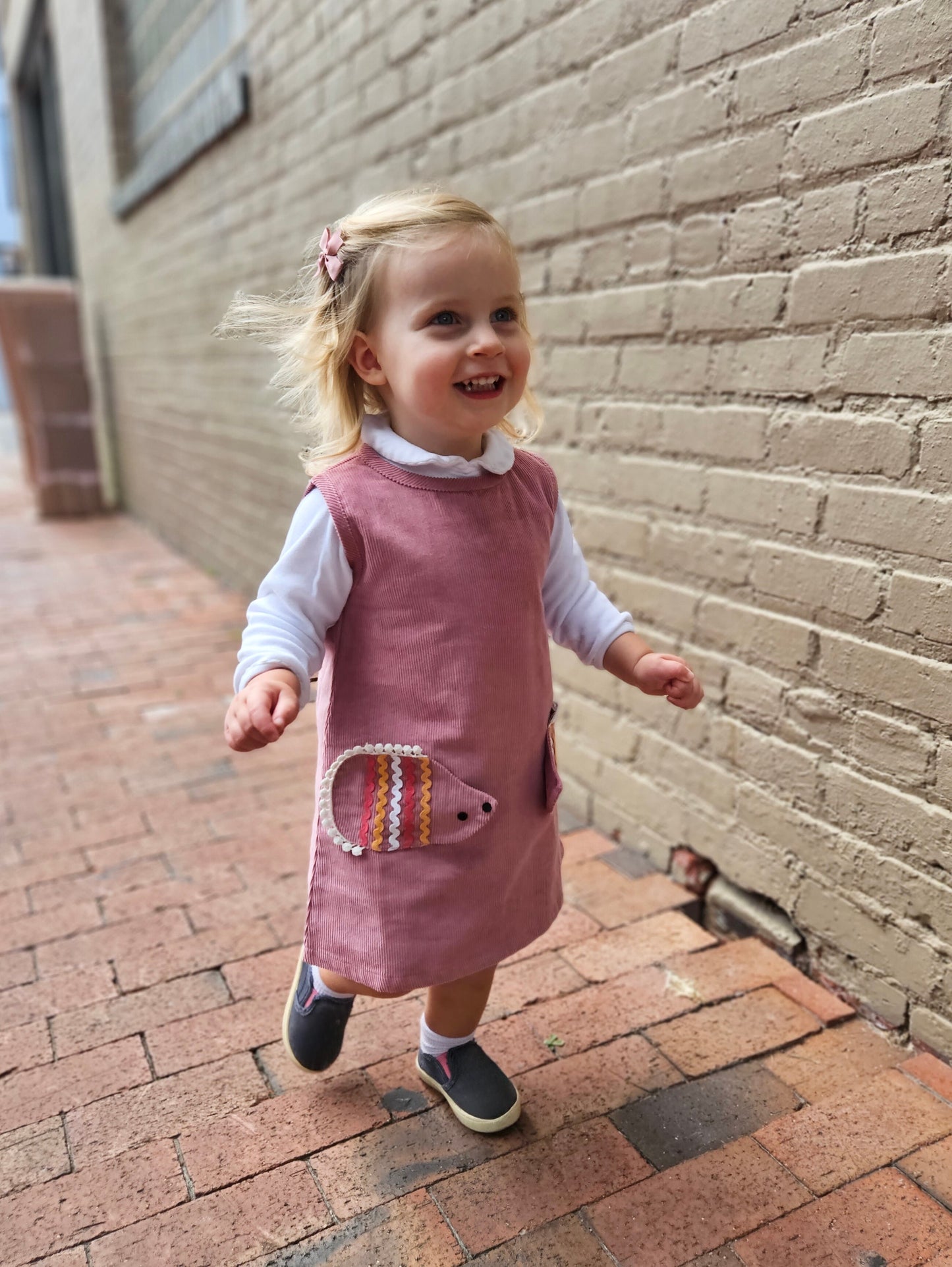 Organic Hedgehog Pocket Needlecord Dress