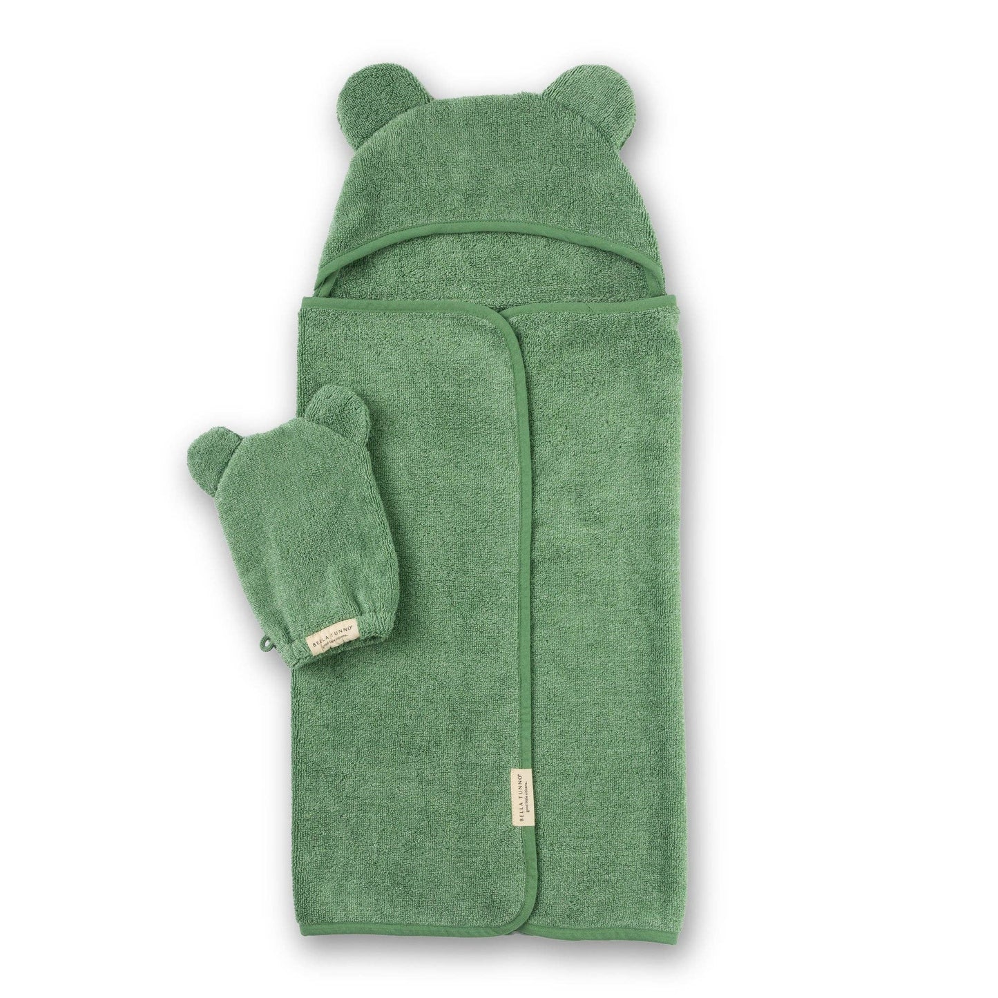 Hooded Towel + Wash Mitt Set- Sea Foam