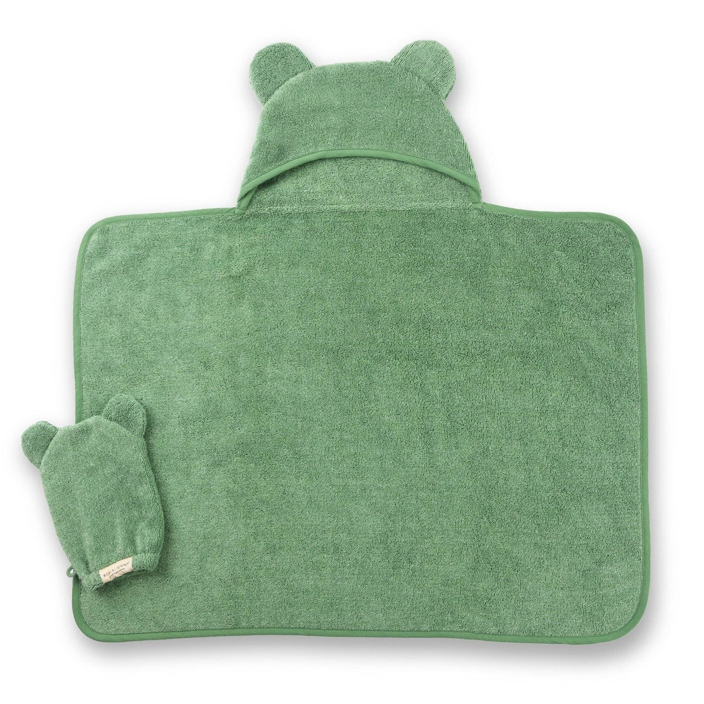 Hooded Towel + Wash Mitt Set- Sea Foam