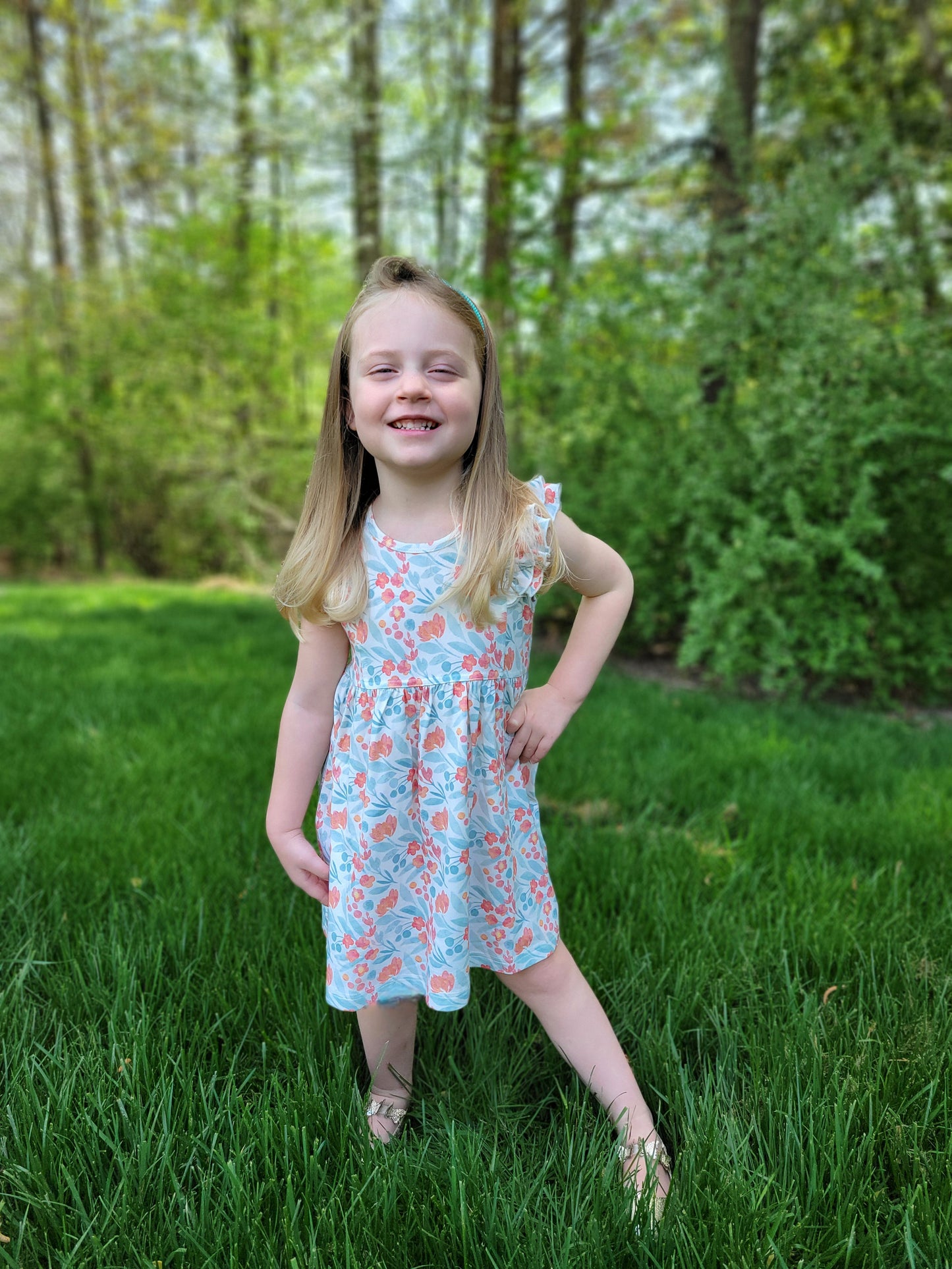 Floral on Cream Modal Dress