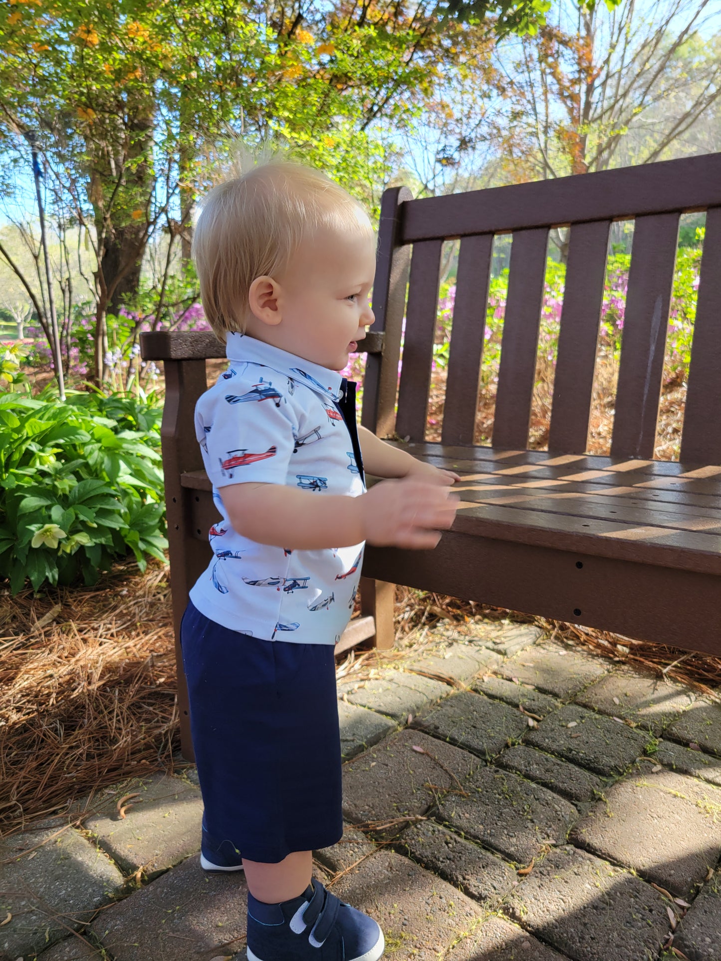 Patriotic Airplanes Pima Shirt & Shorts Set