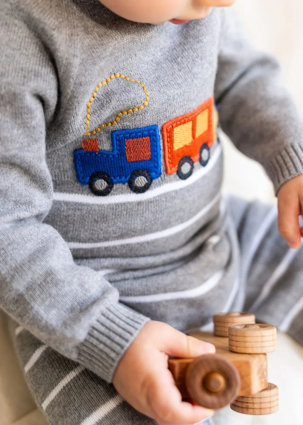 Organic Train Applique Jumpsuit