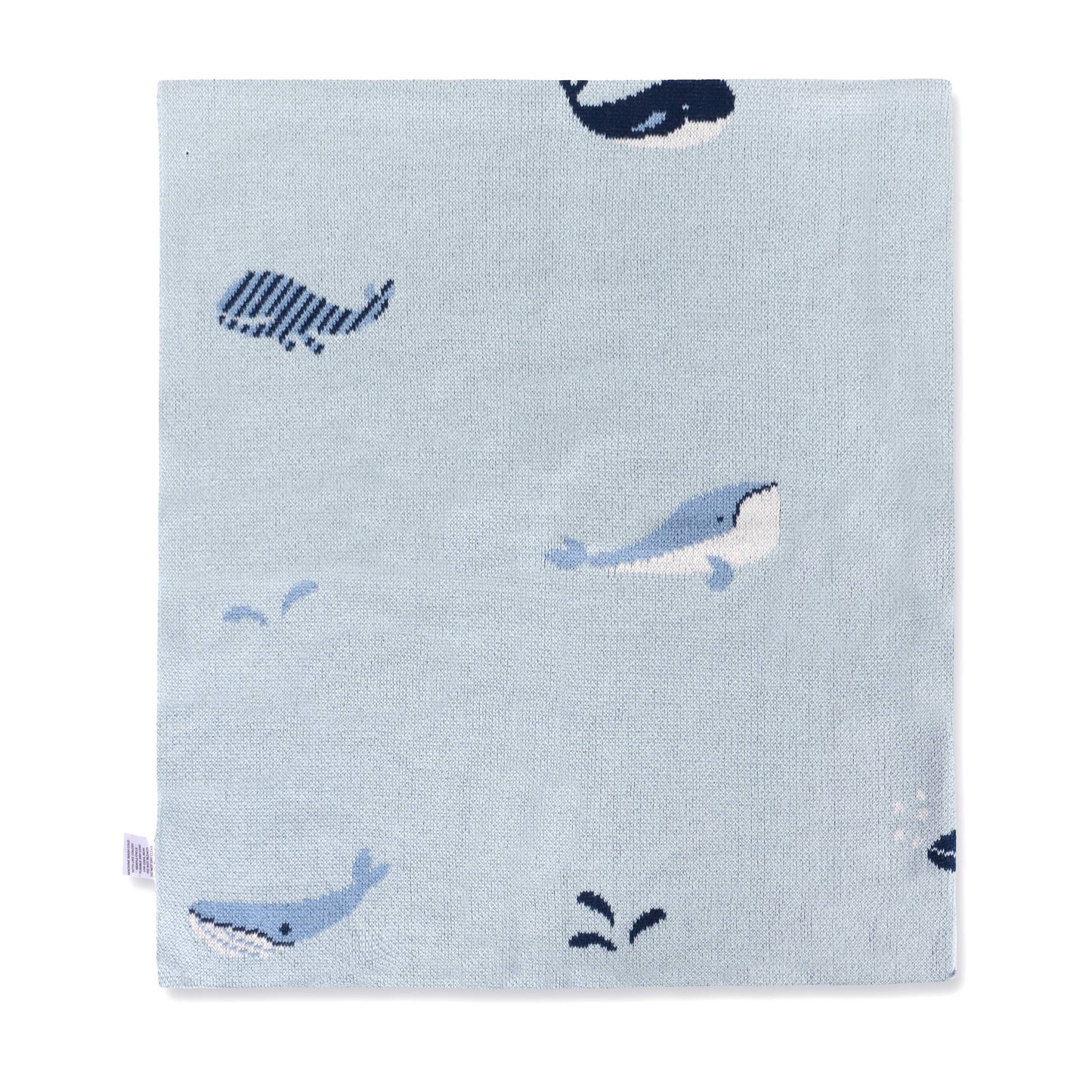 Organic Whales Jacquard Knit Blanket