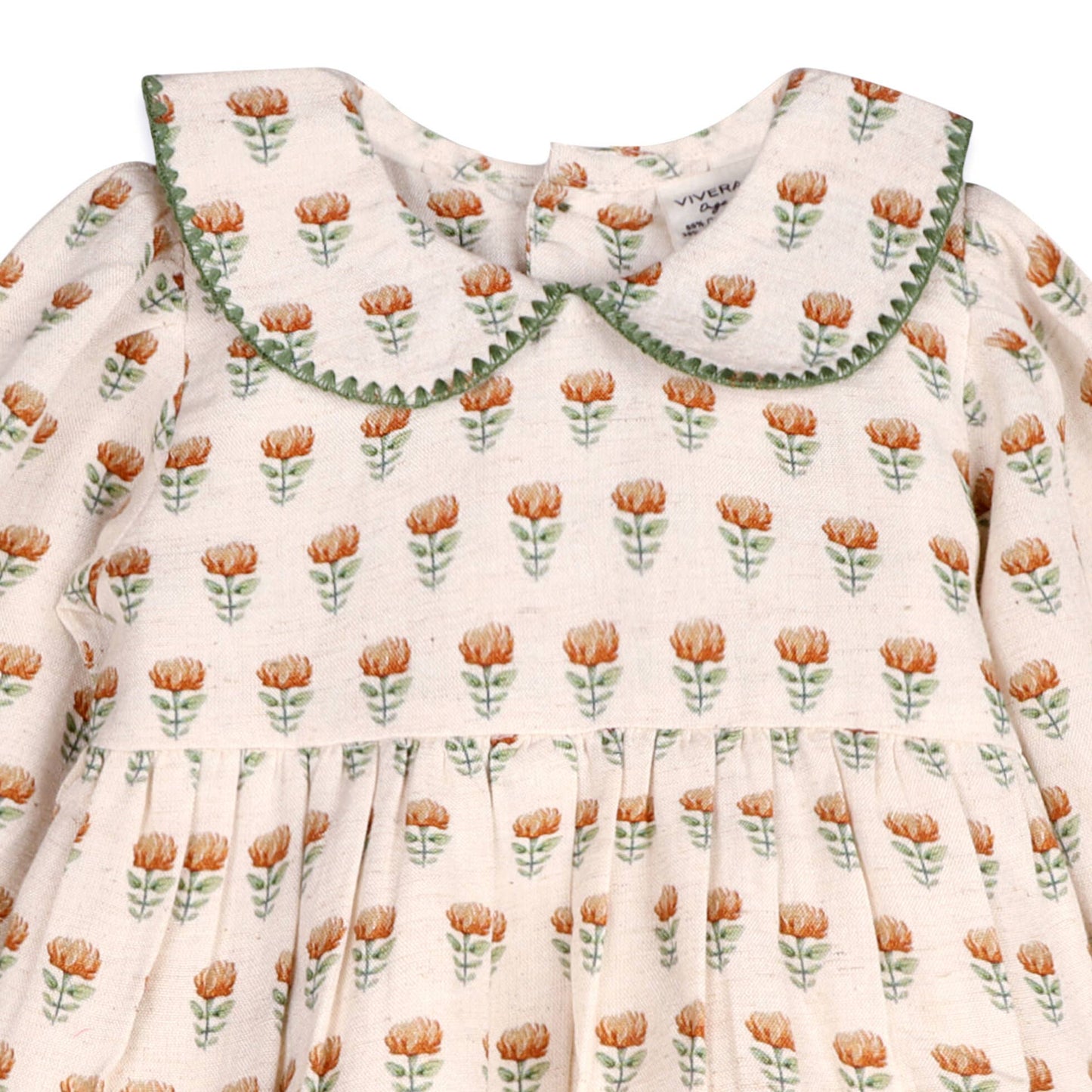 Organic Linen Ina Block Floral Dress and Bloomer Set