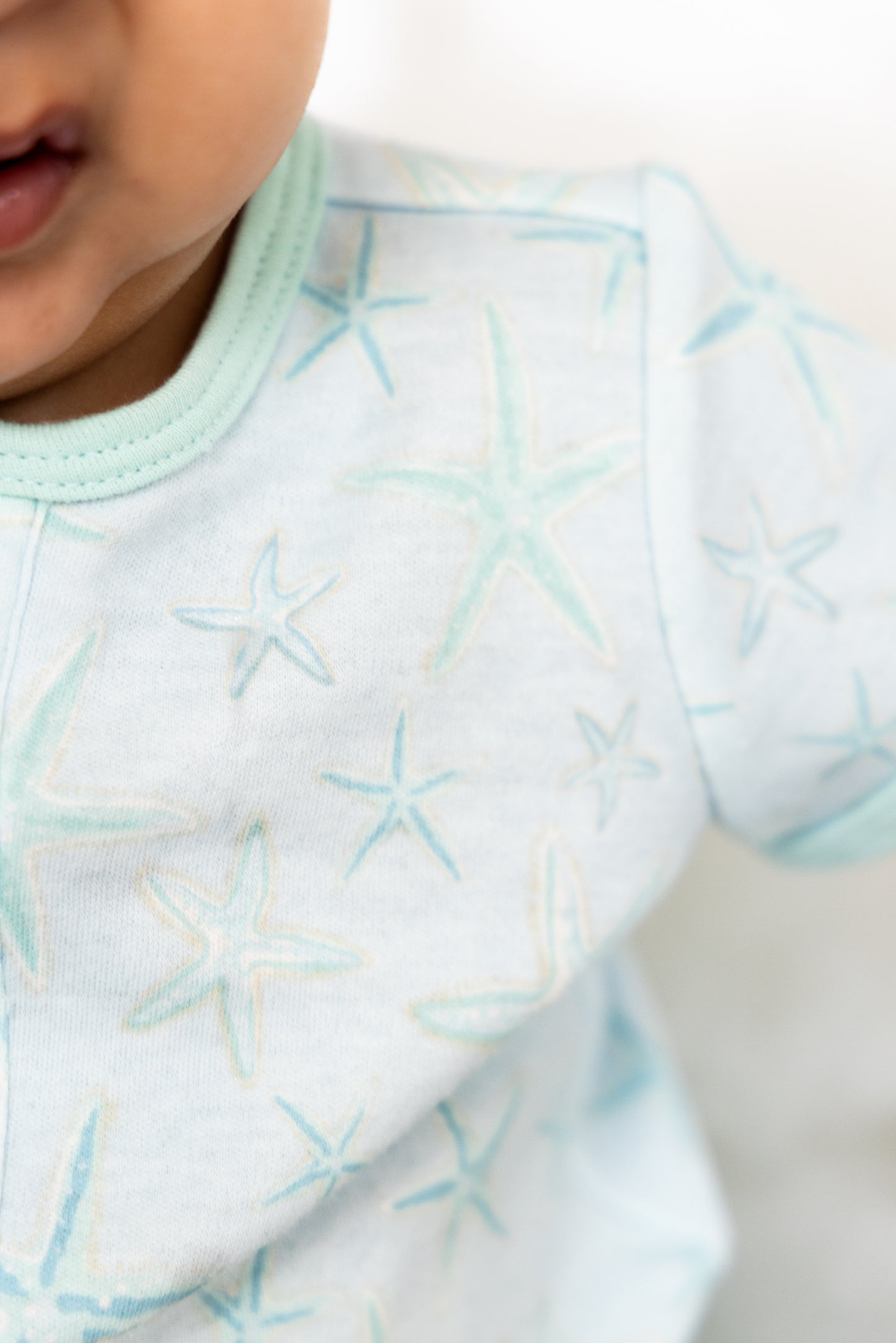 Shine Bright Like A Starfish Organic Henley Magnetic Romper
