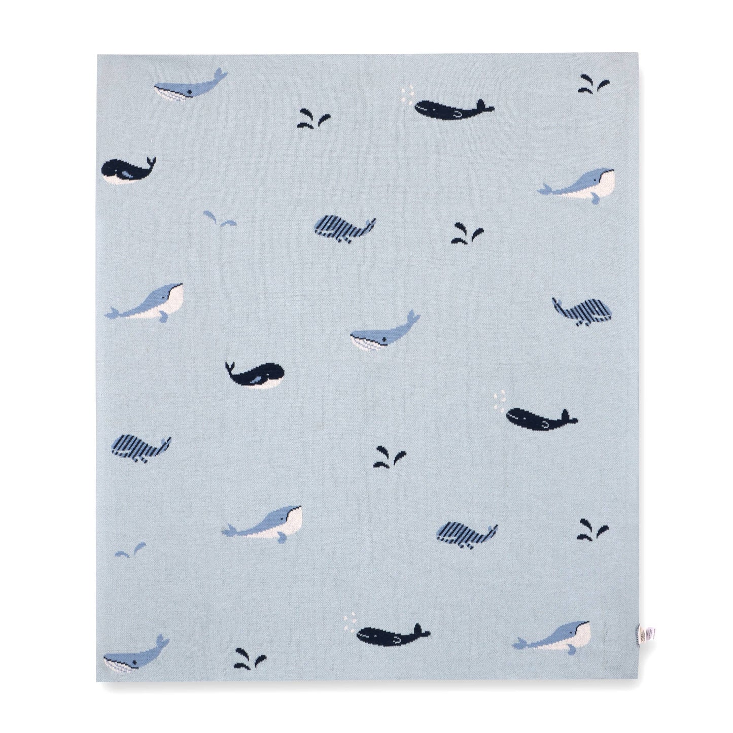 Organic Whales Jacquard Knit Blanket
