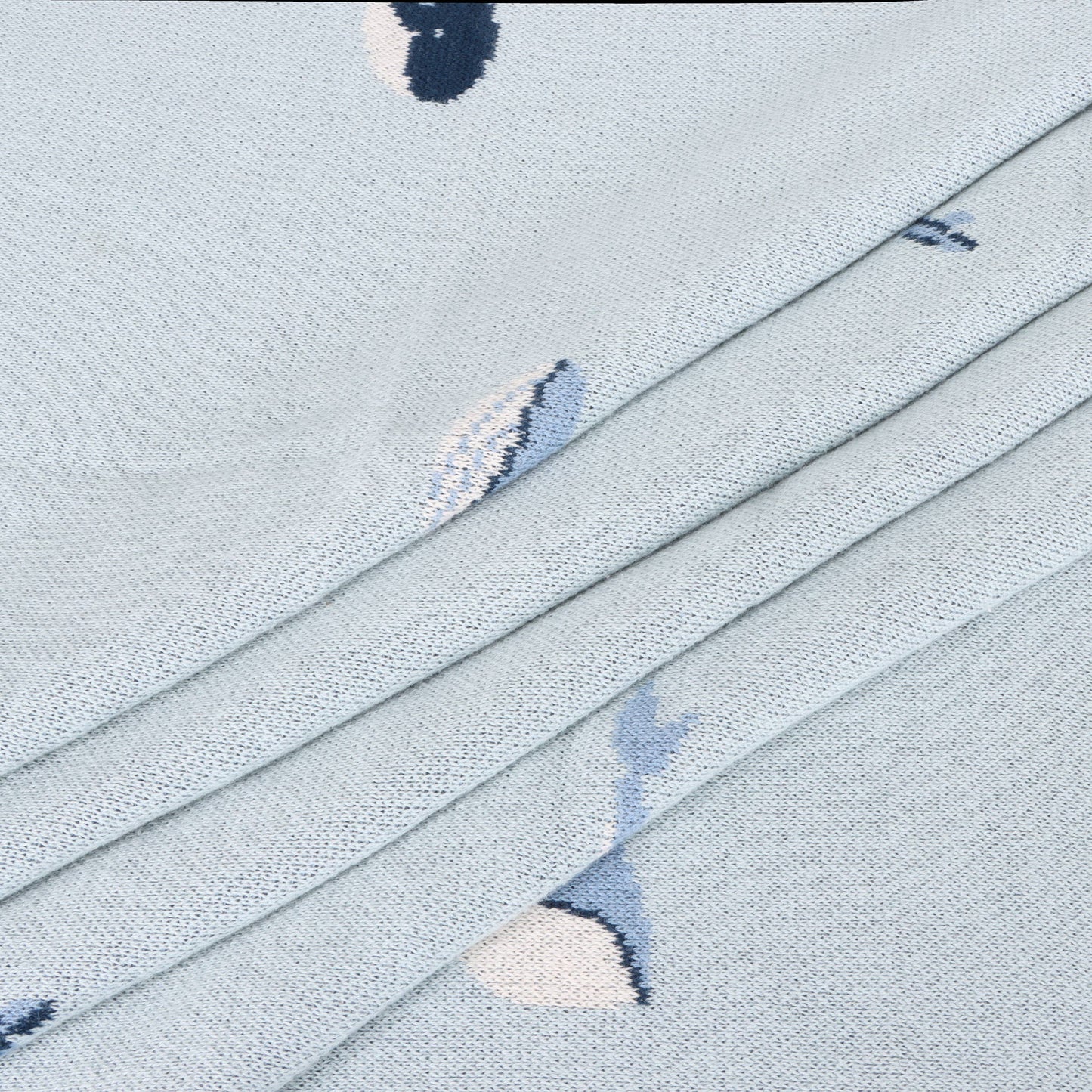 Organic Whales Jacquard Knit Blanket