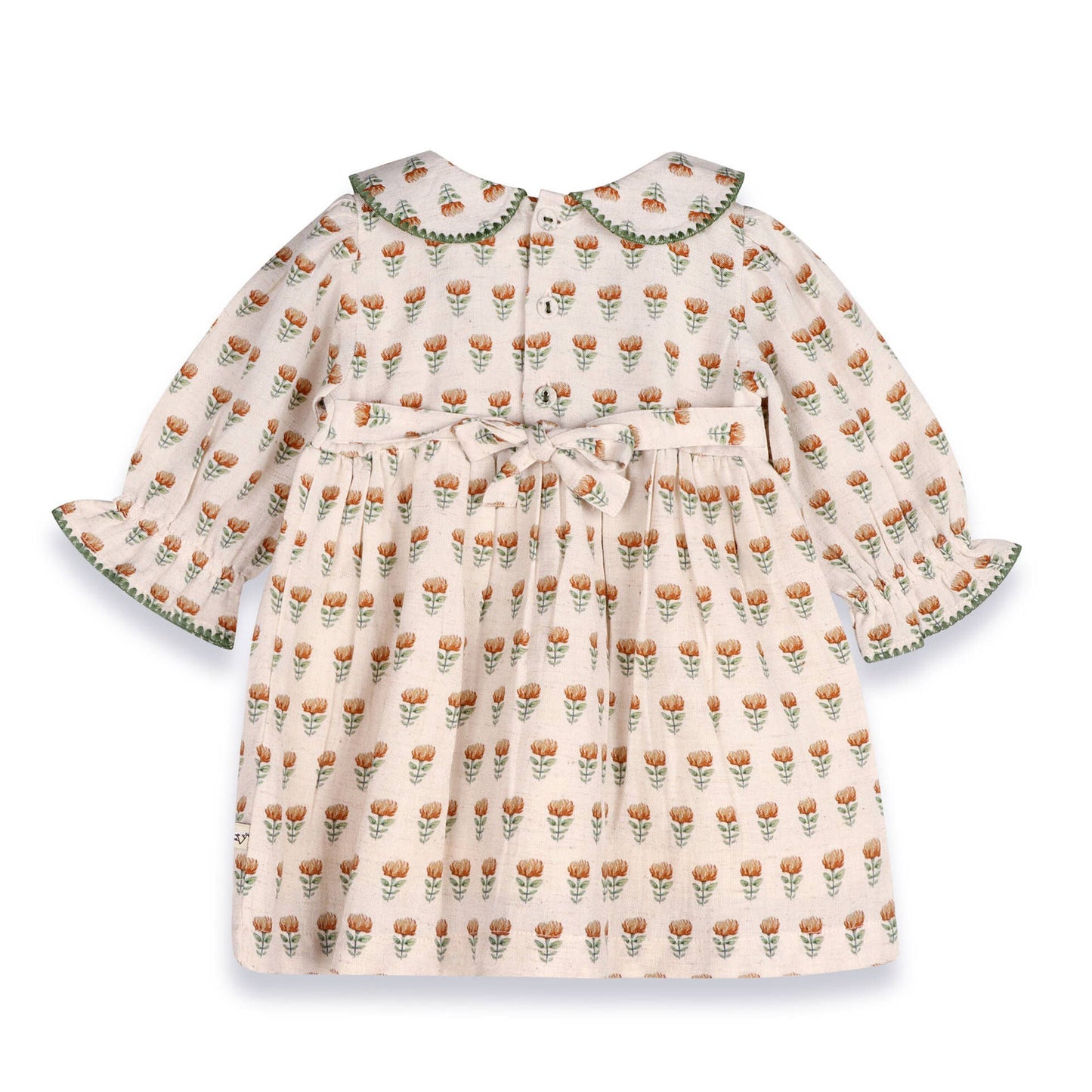 Organic Linen Ina Block Floral Dress and Bloomer Set