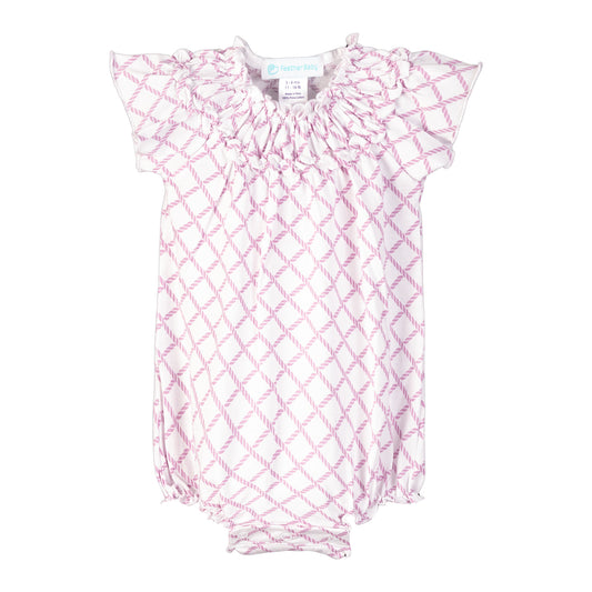 Ruched Pink Checked Pima Bubble