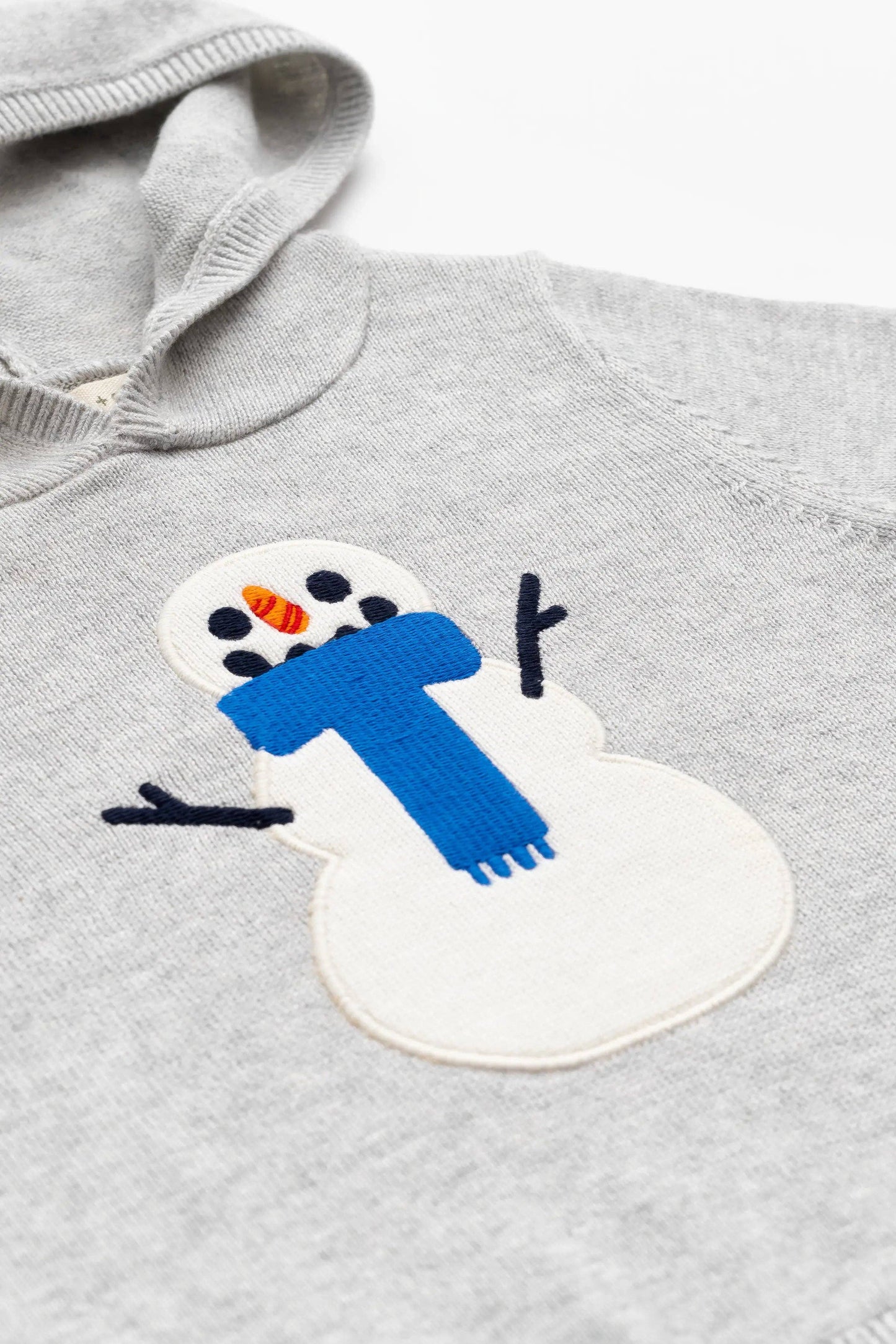 Knit Organic Applique Snowman Hooded Top + Pant Set