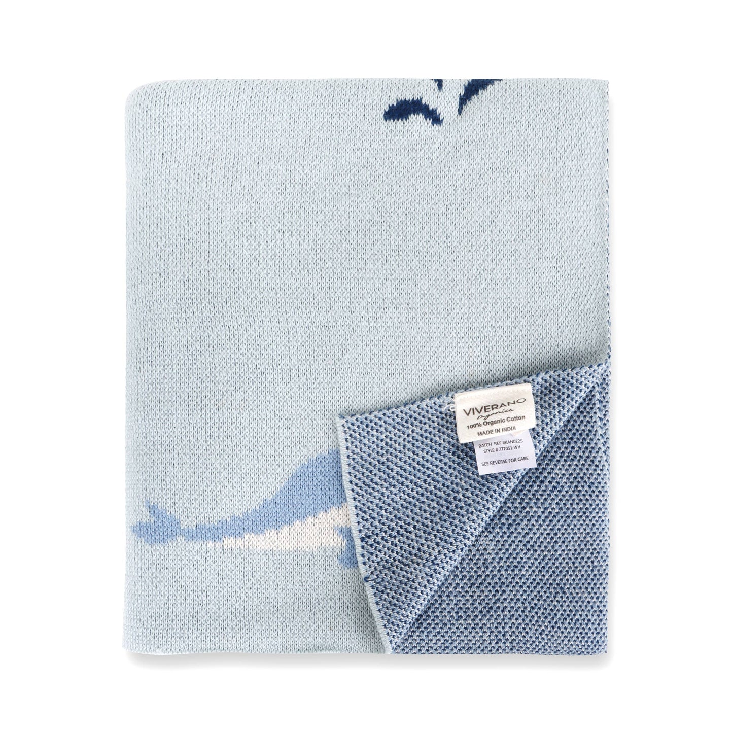 Organic Whales Jacquard Knit Blanket