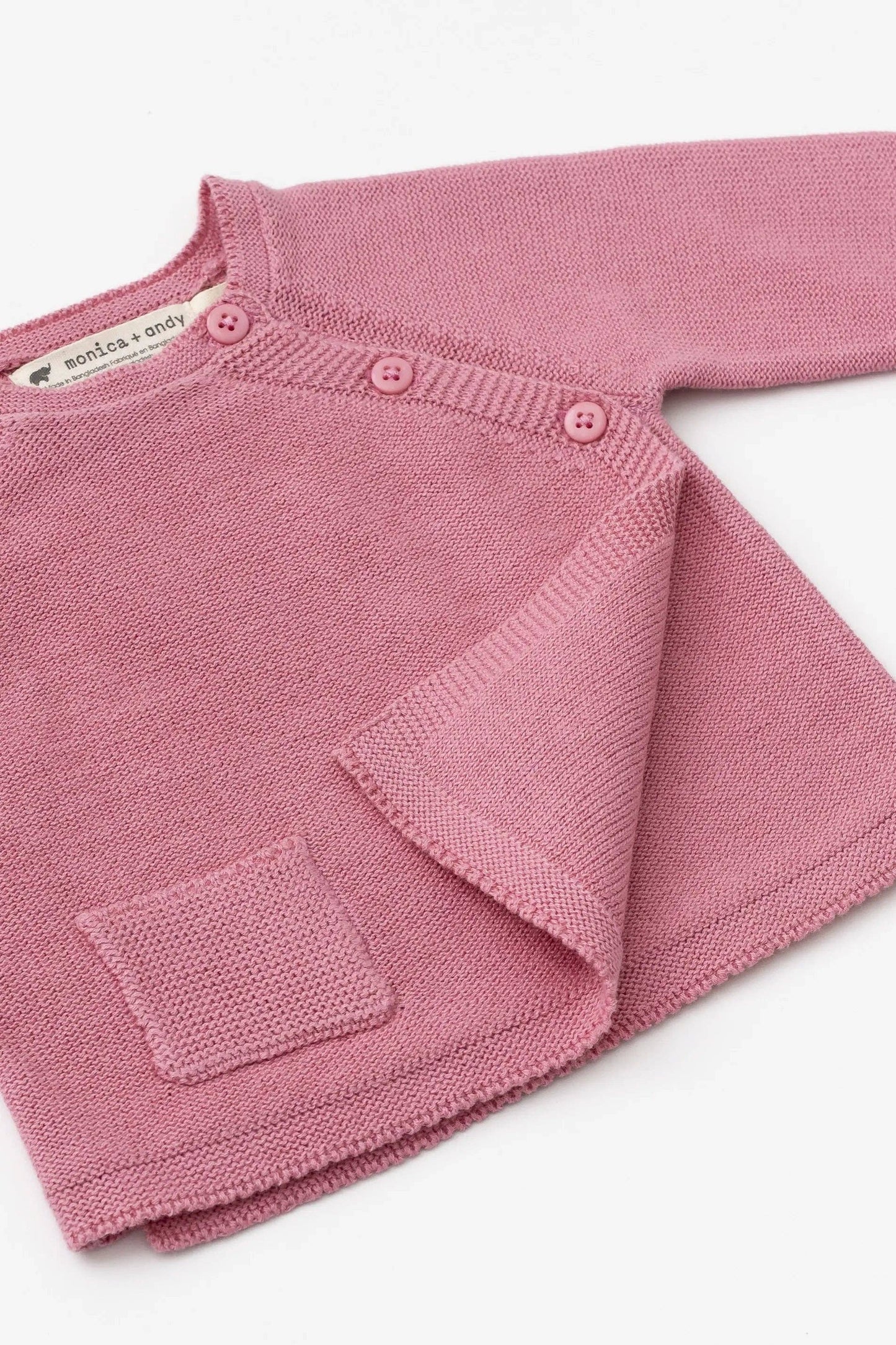 Organic Little Darling Knit Shirt + Pants - Mauve Pink