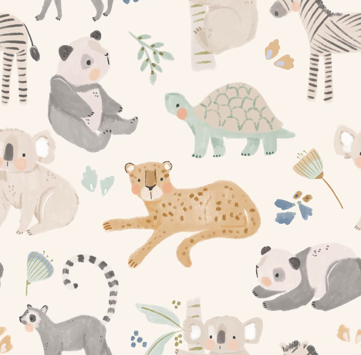 Safari Friends Bamboo Knotted Gown + Hat Set