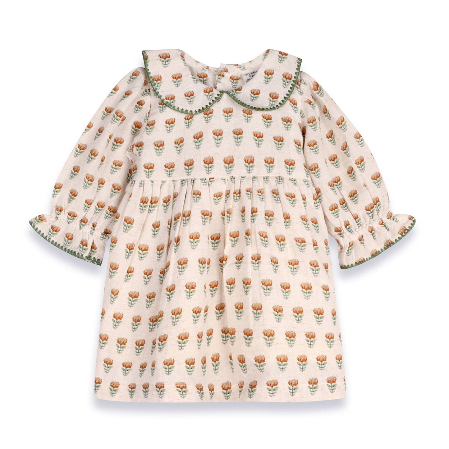 Organic Linen Ina Block Floral Dress and Bloomer Set