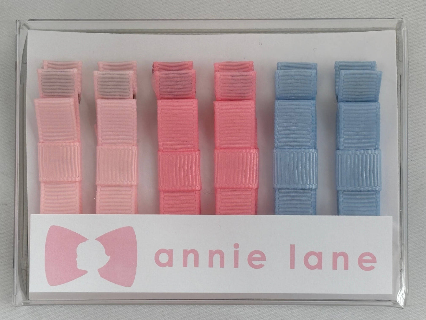 Pink & Blue Set of Six Hair Bows