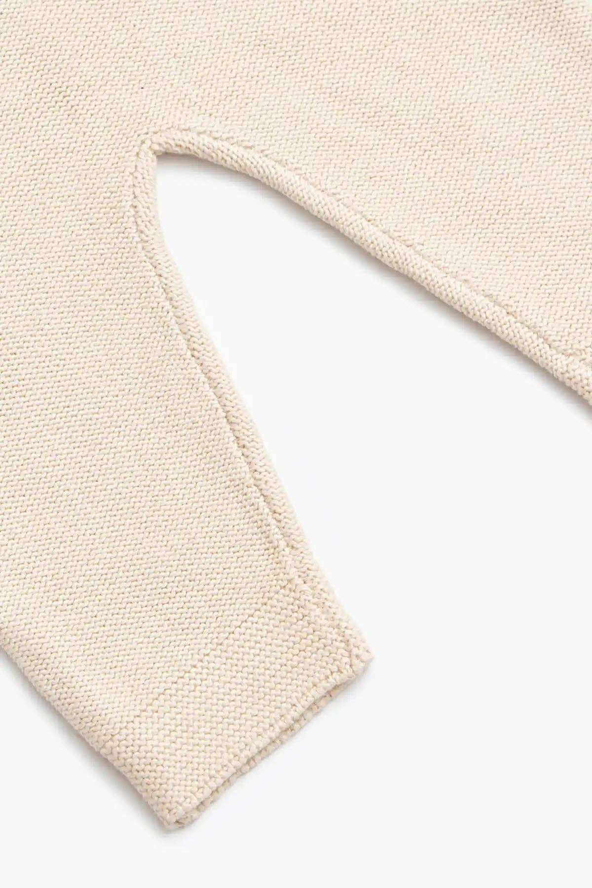 Organic Little Darling Knit Shirt + Pants - Cream