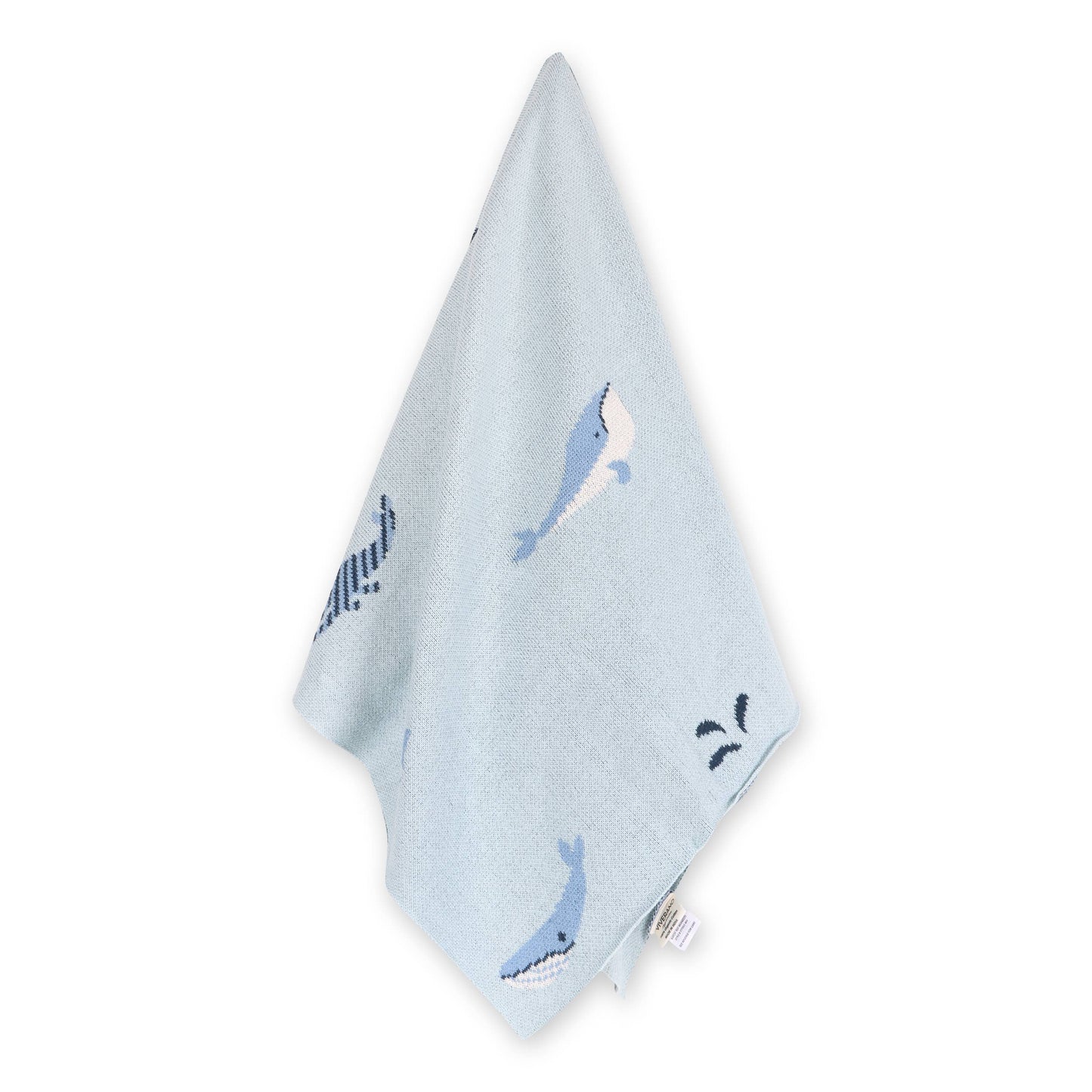 Organic Whales Jacquard Knit Blanket