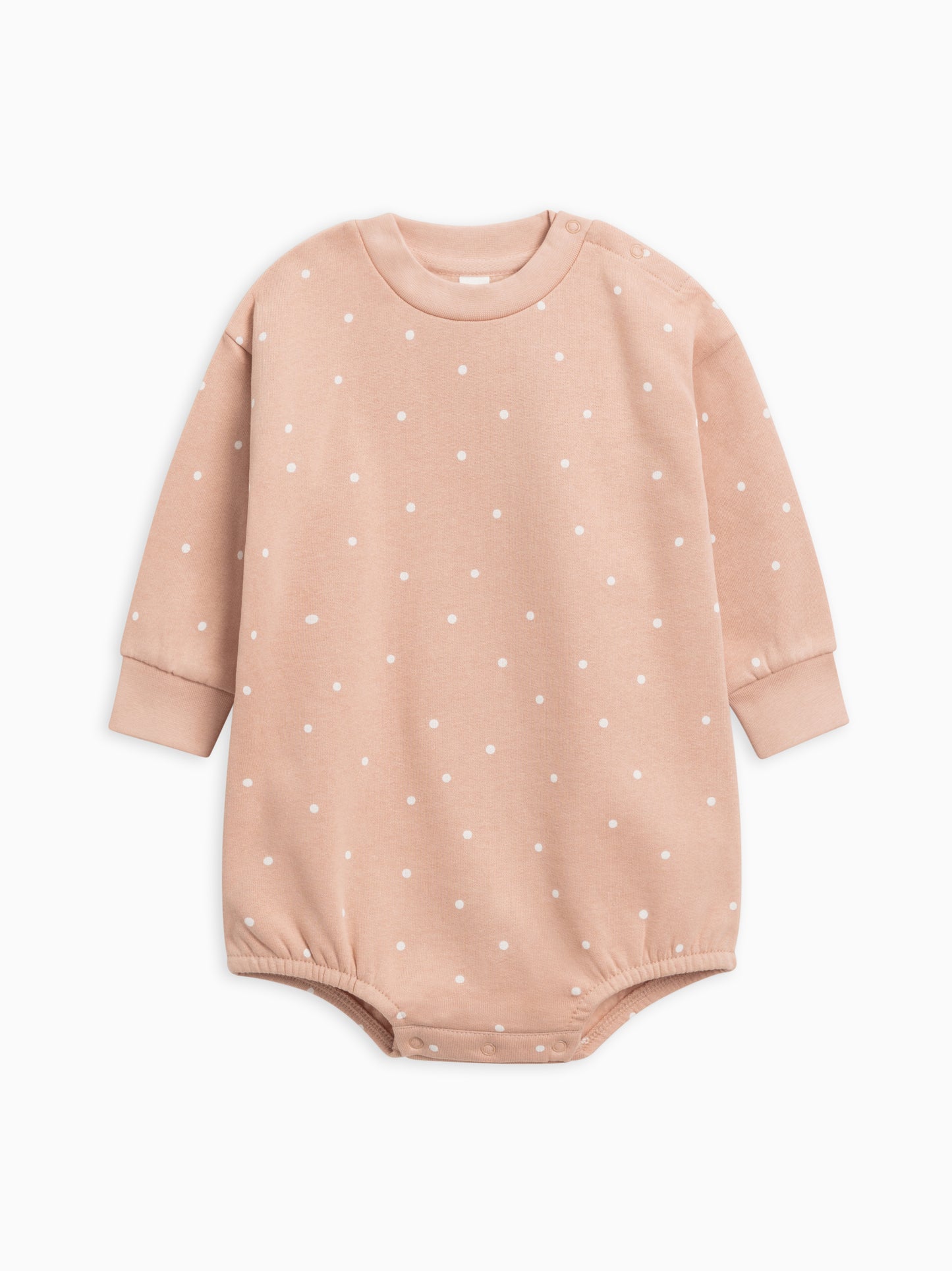 Jamie Fleece Bubble Romper - Mini Polka / Fawn