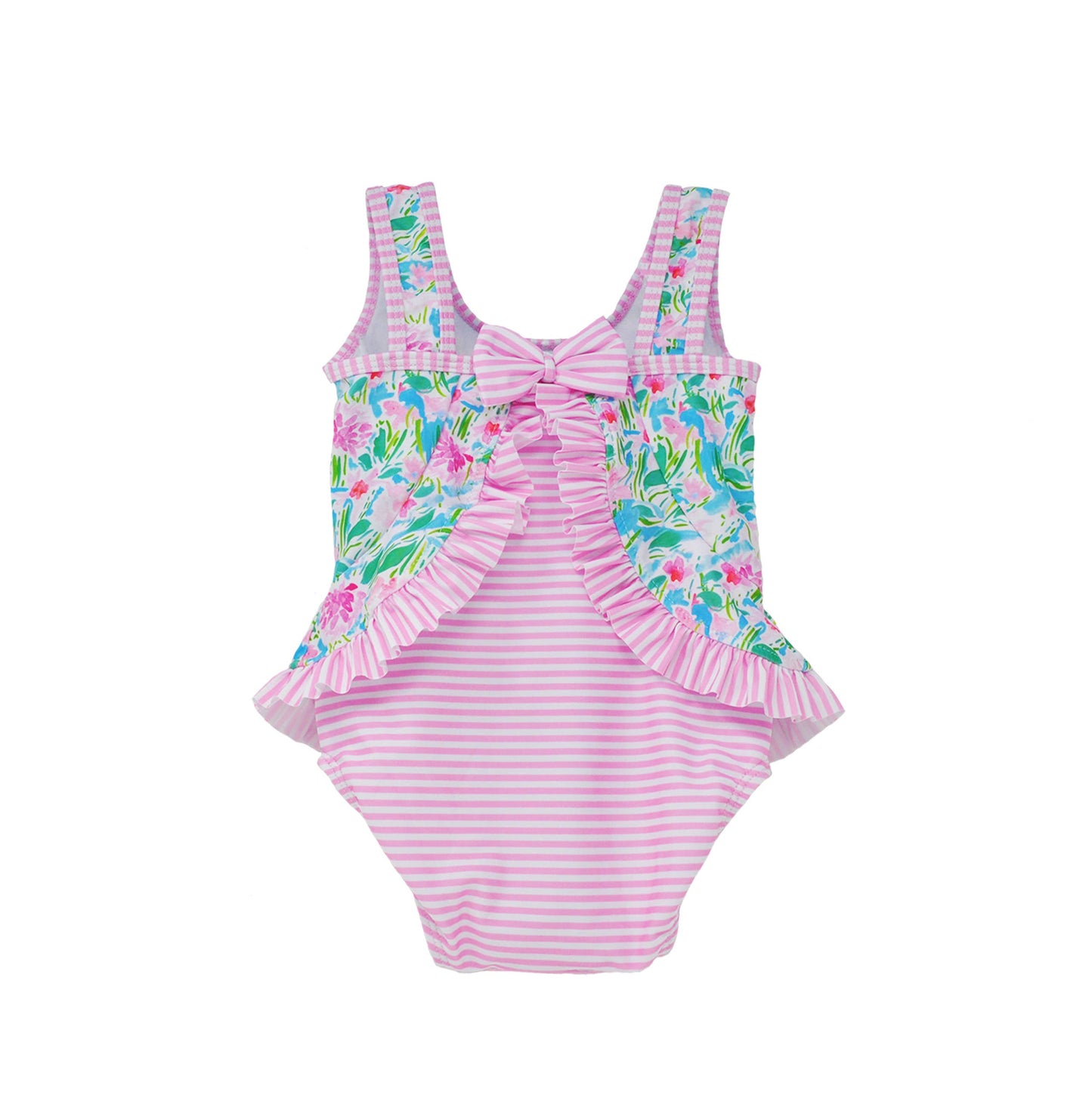 UPF50+ Stella Ruffle Swimsuit- Lotus & Lilies