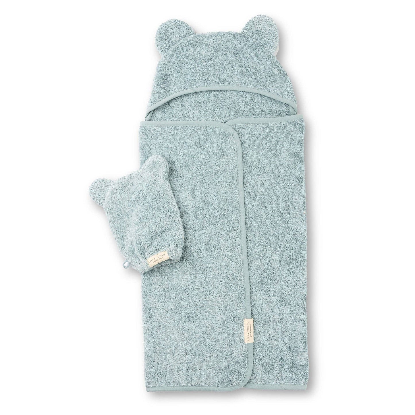 Hooded Towel + Wash Mitt Set- Fog