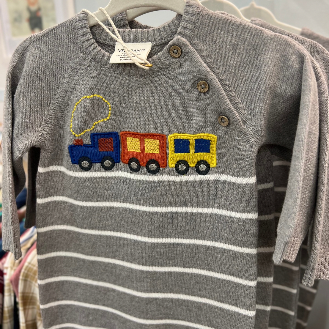 Organic Train Applique Jumpsuit