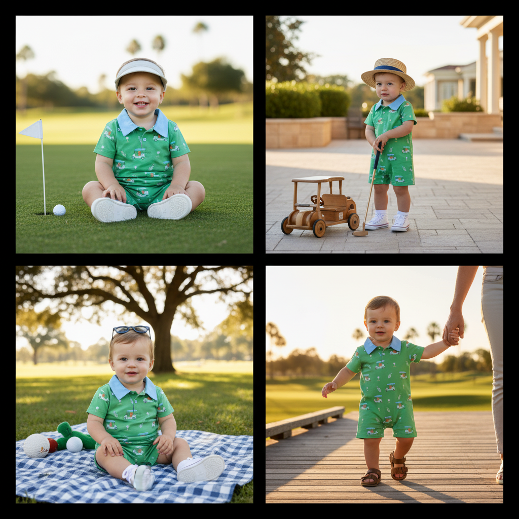 Golf Buddies Boy Pima Romper