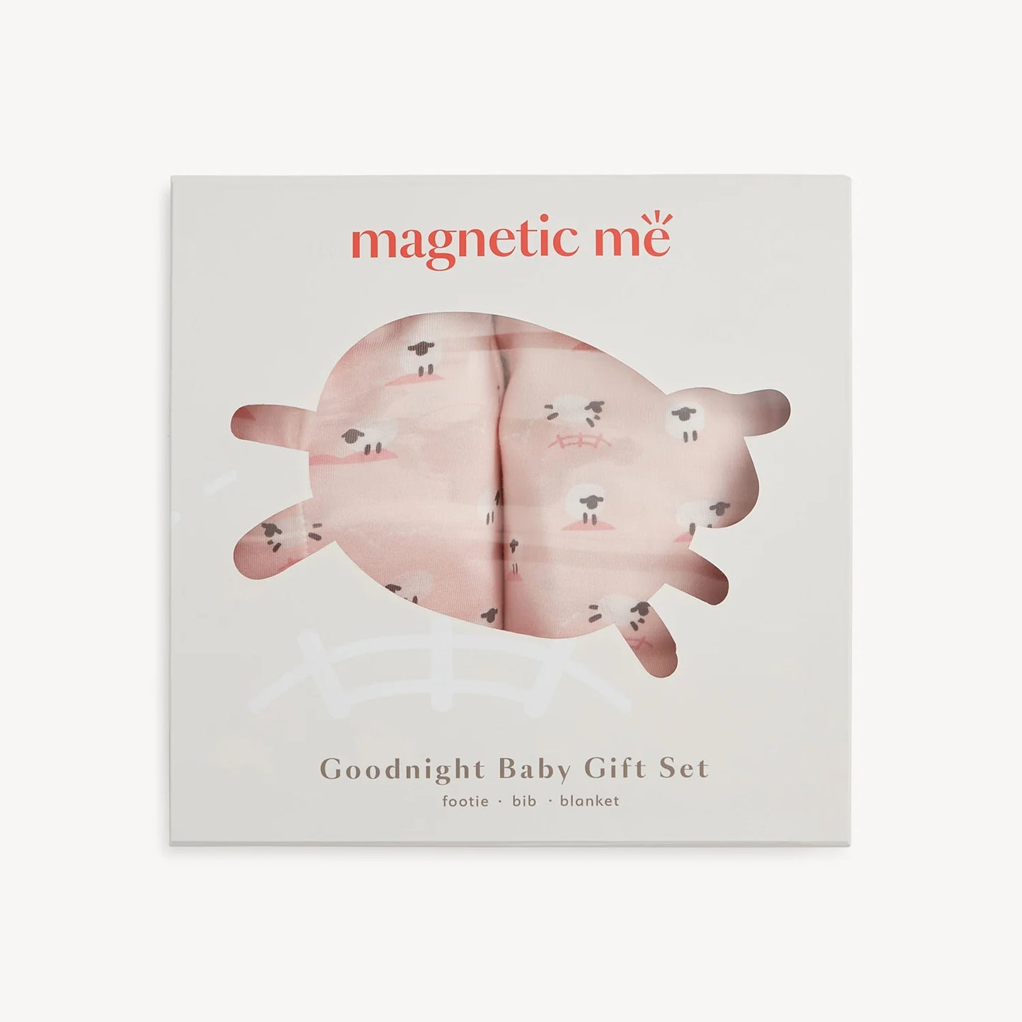 Goodnight Baby Footie + Bib + Blanket Gift Set - Pink Baa Baa