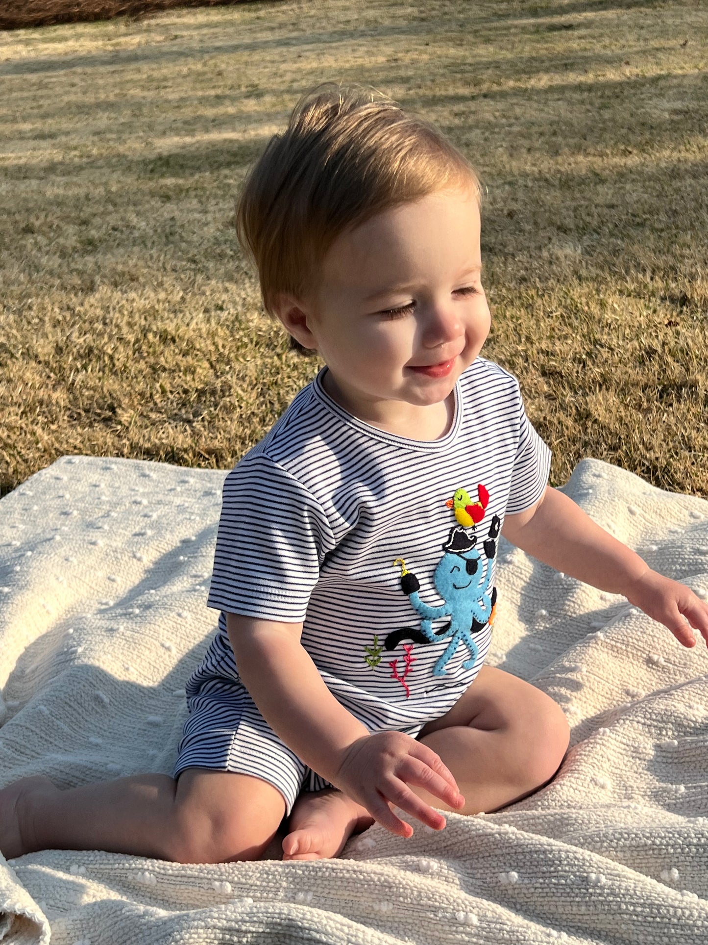 Pirate Fun Appliqued Pima Romper