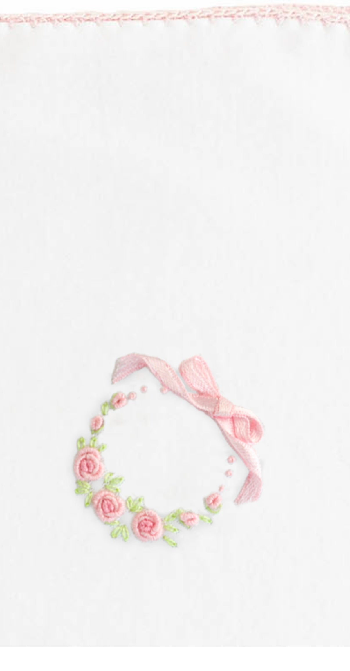 Bows and Roses Pima Crochet Trim Blanket