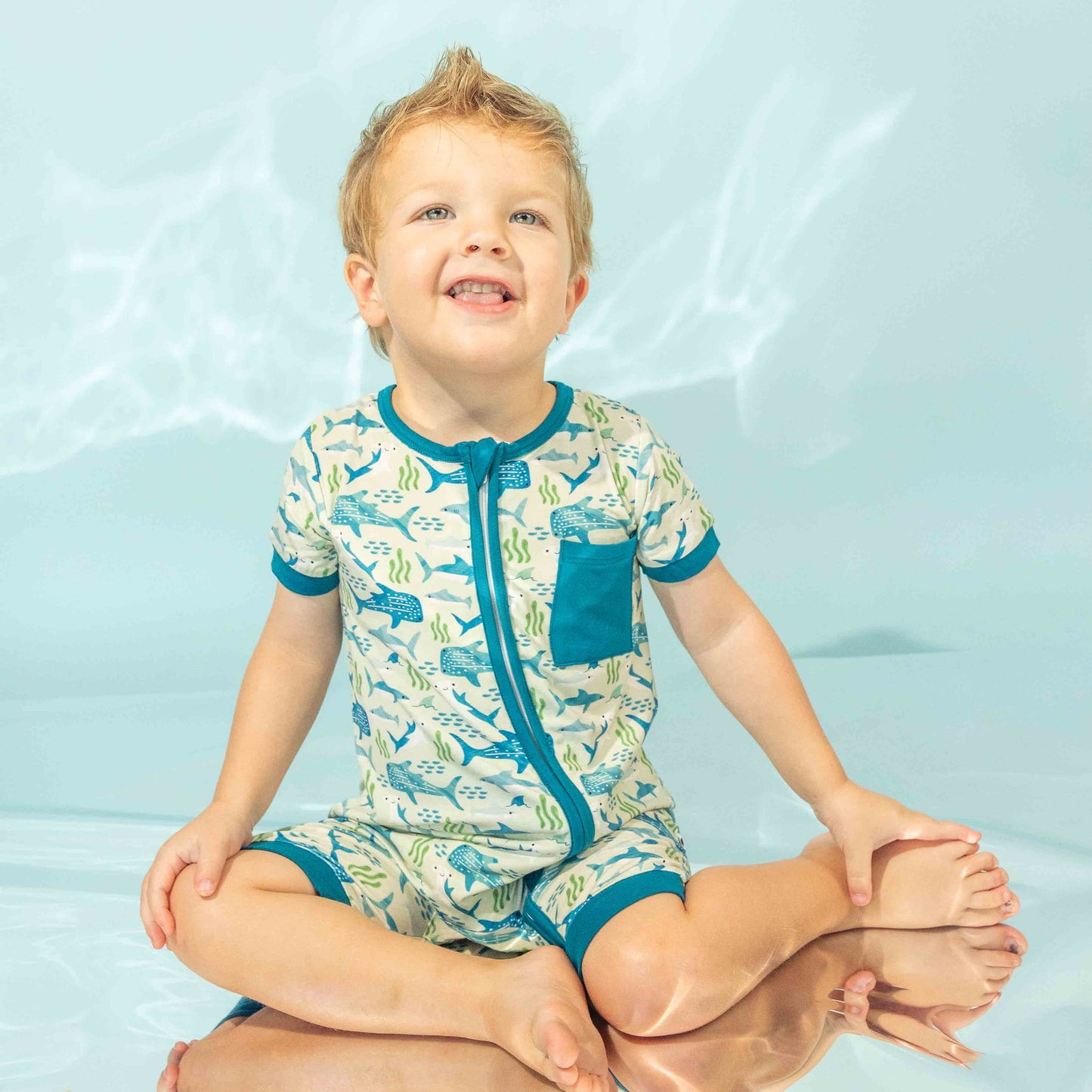 Shark Friends Bamboo Shortie Romper