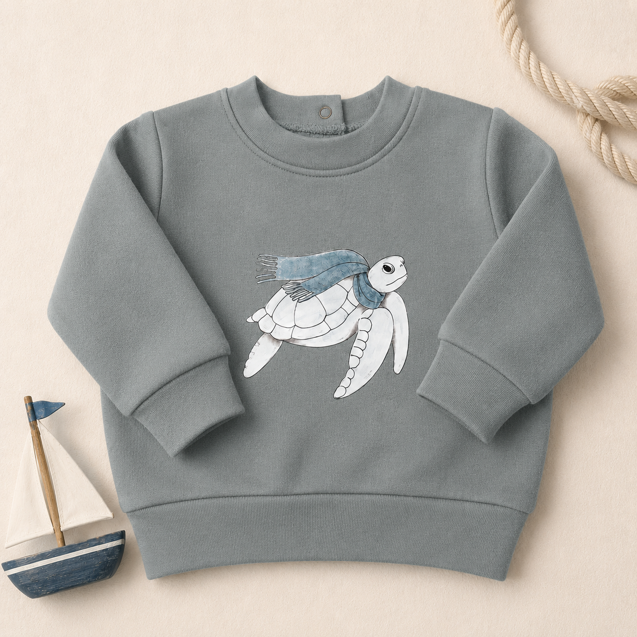 Organic Sea Turtle Cozy Fleece Crewneck Sweatshirt