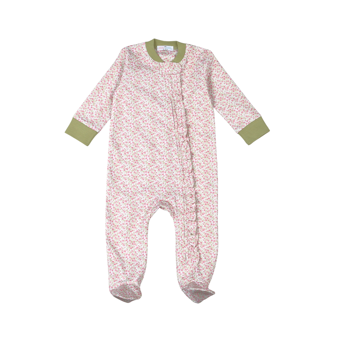 Melody Pima Ruffle Zip Footie