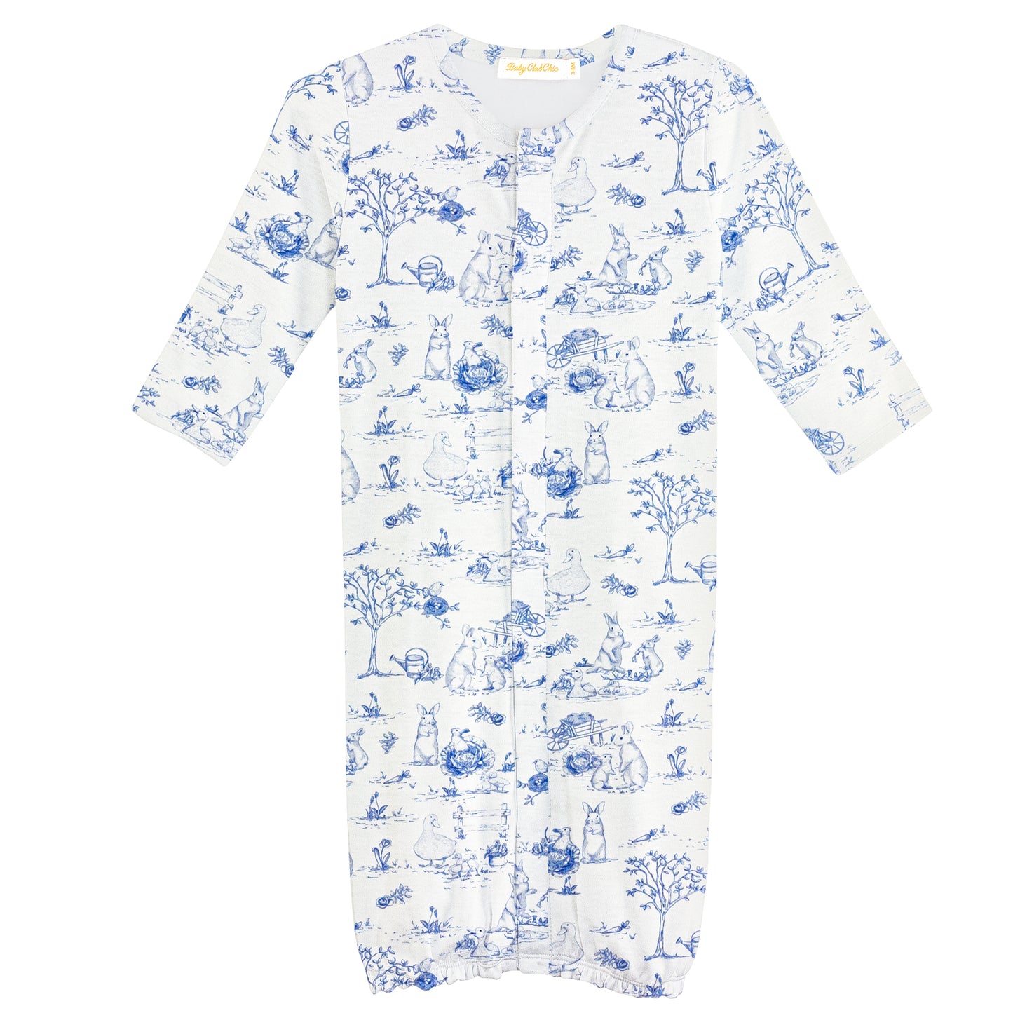 Blue Toile Bunnies Pima Converter Gown