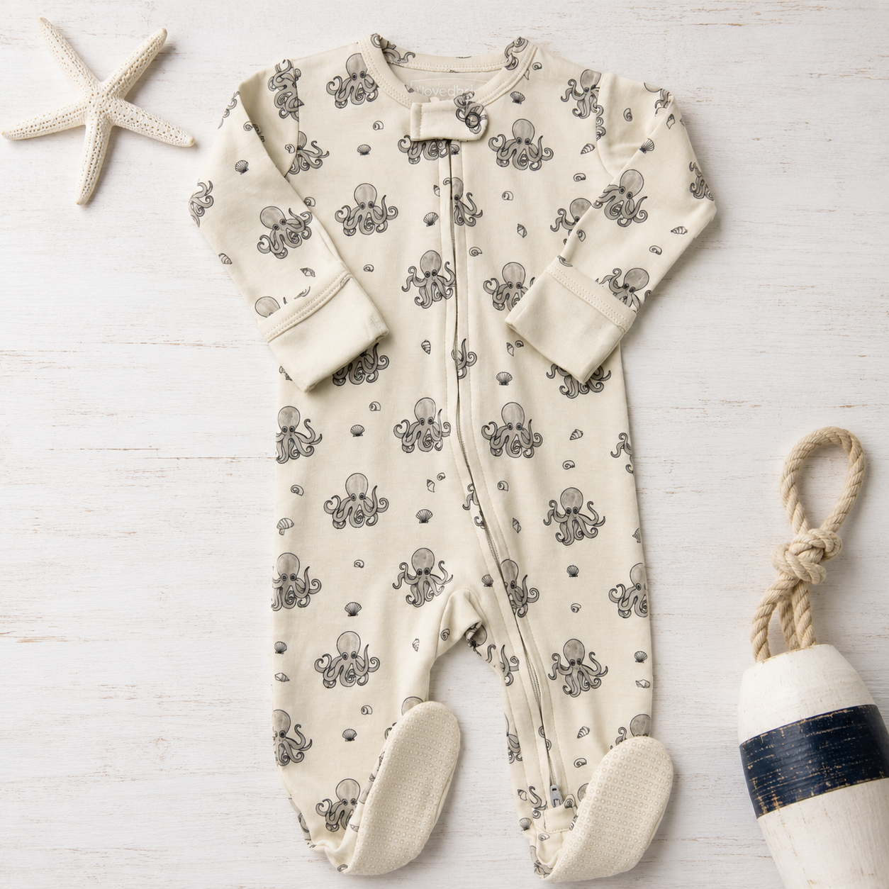 Organic Octopus Zip Footie