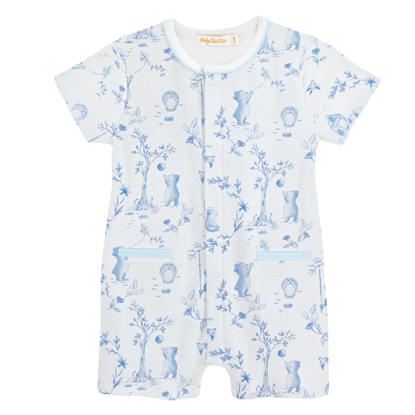 Toile De Jouy Blue Pima Romper