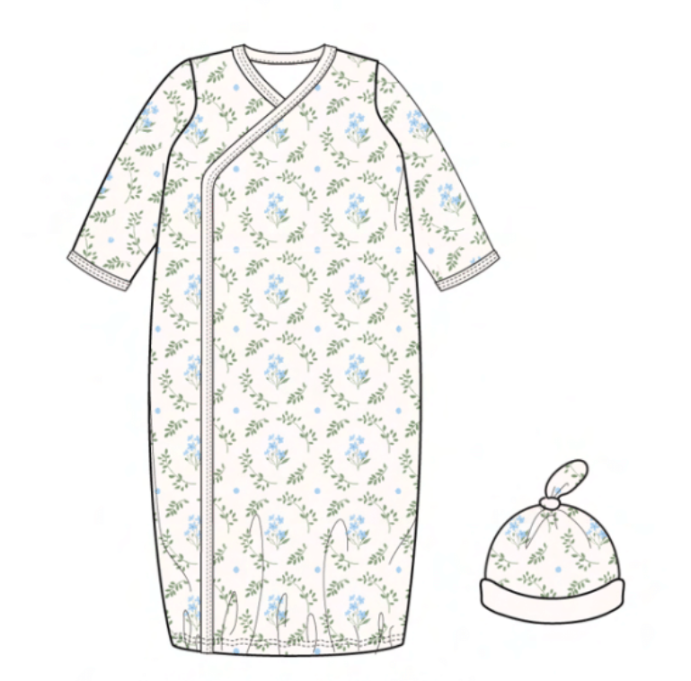 Eloise Organic Magnetic Gown + Hat Set