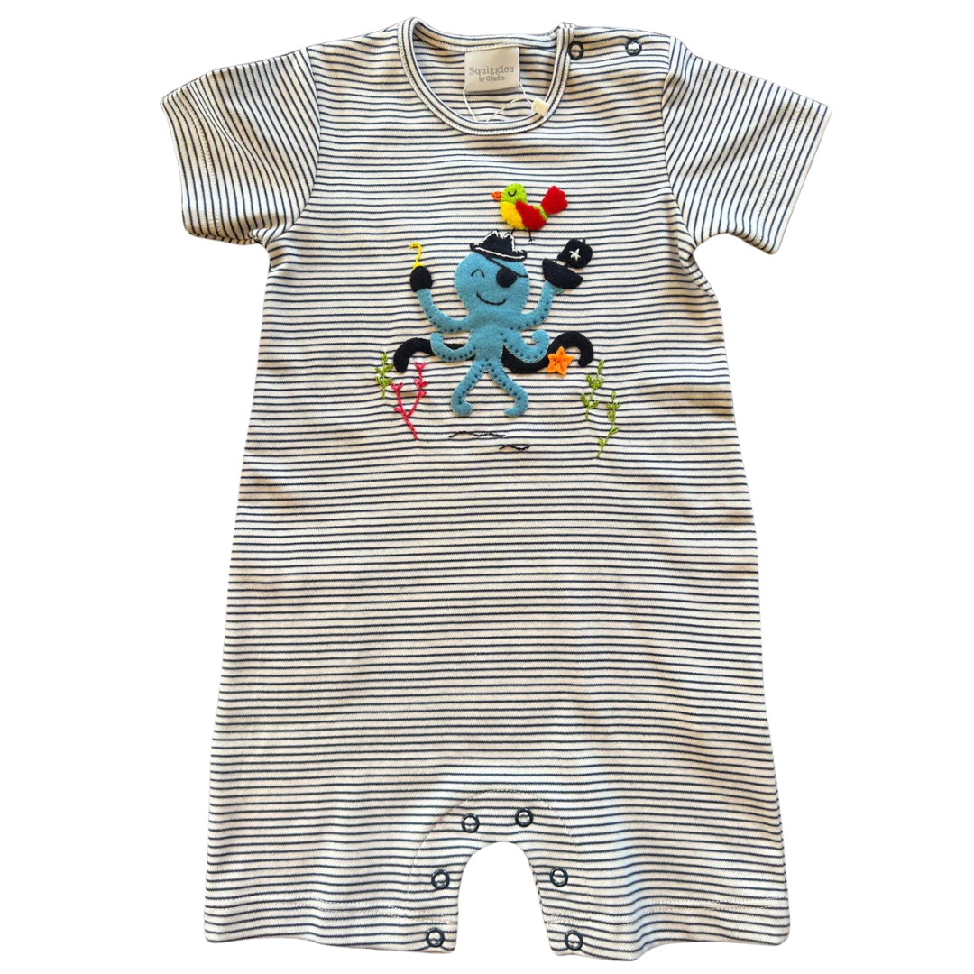 Pirate Fun Appliqued Pima Romper