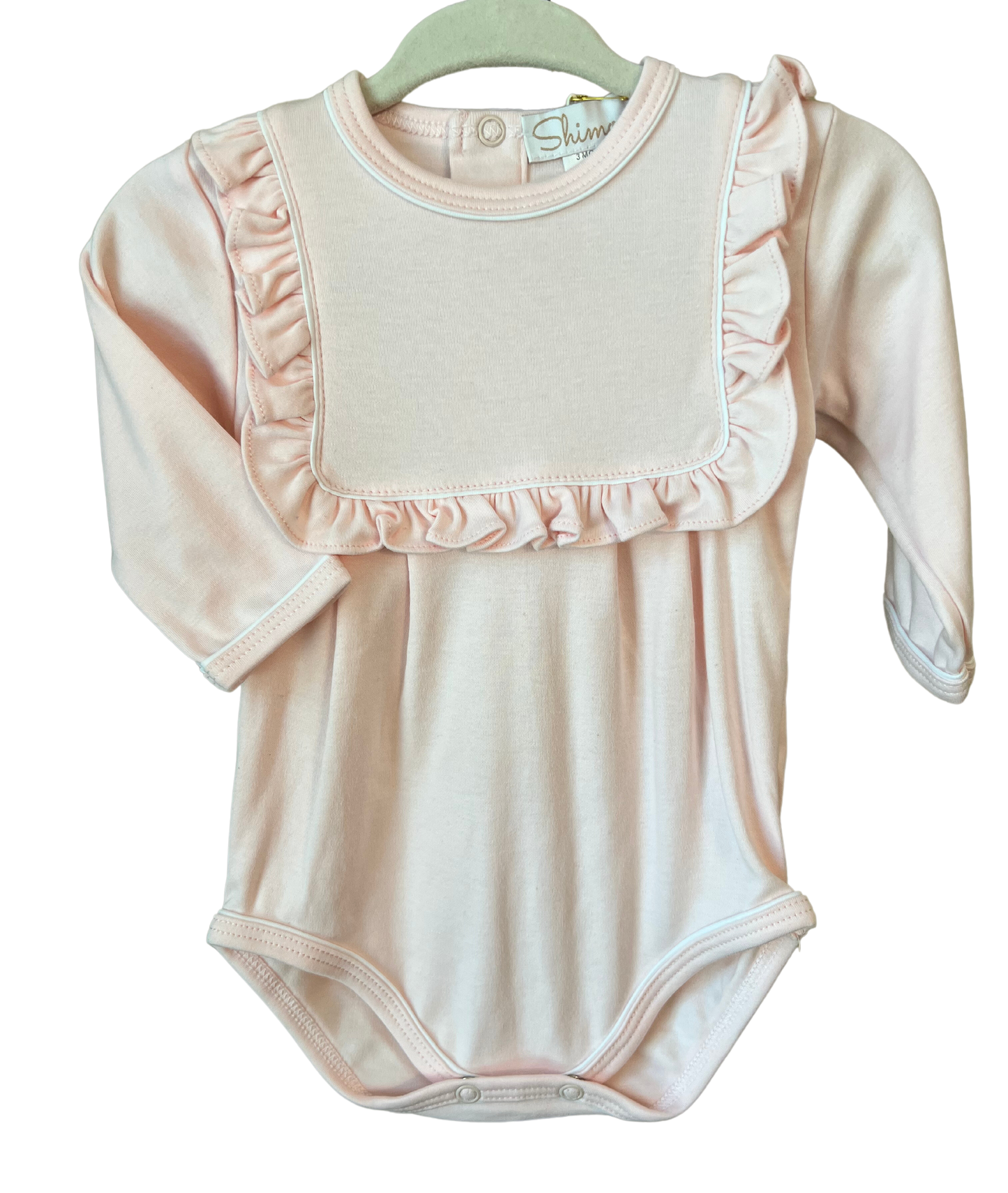 Sweet Girl Pink Ruffle Long Sleeve Bodysuit
