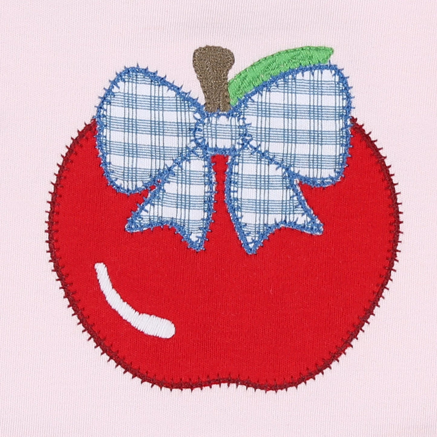 Red Delicious Applique Short Sleeve Bubble