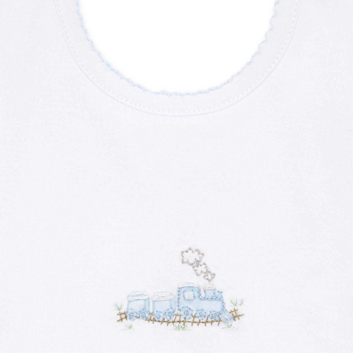 Choo Choo Train Embroidered Pima Bib