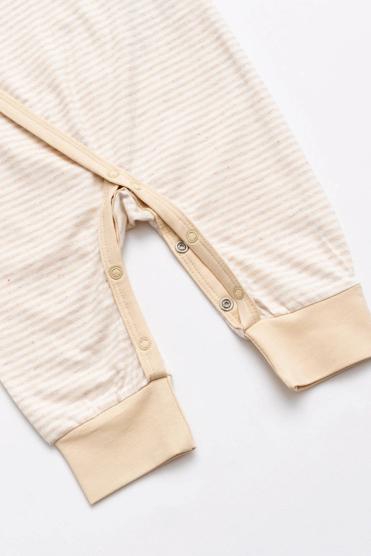 Organic Kimono Tie Romper - Cream French Stripe