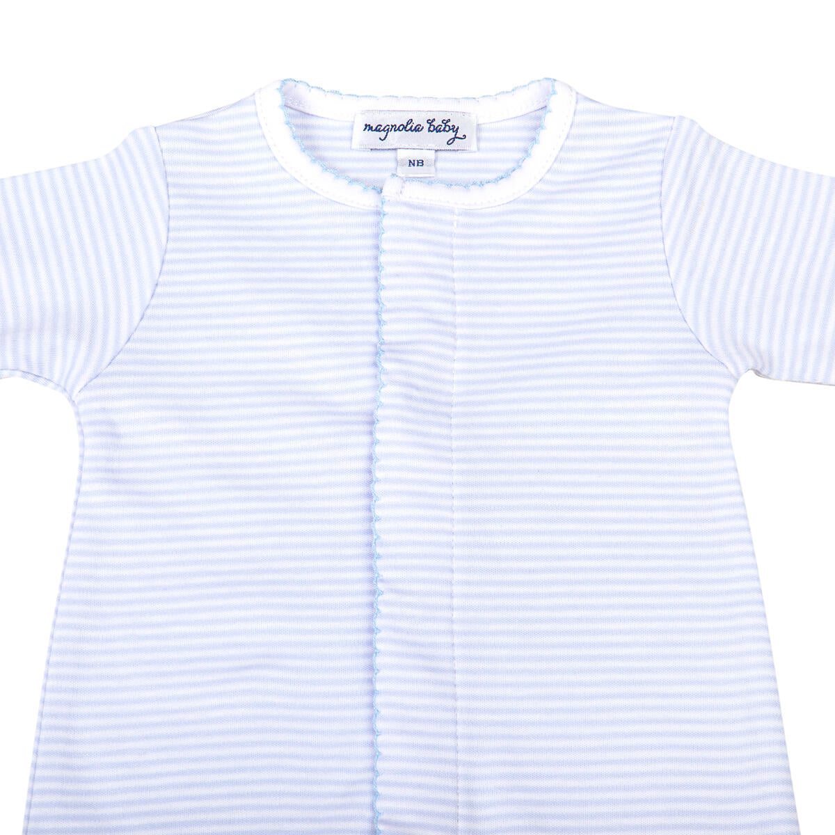 Blue Mini Stripes Pima Footie